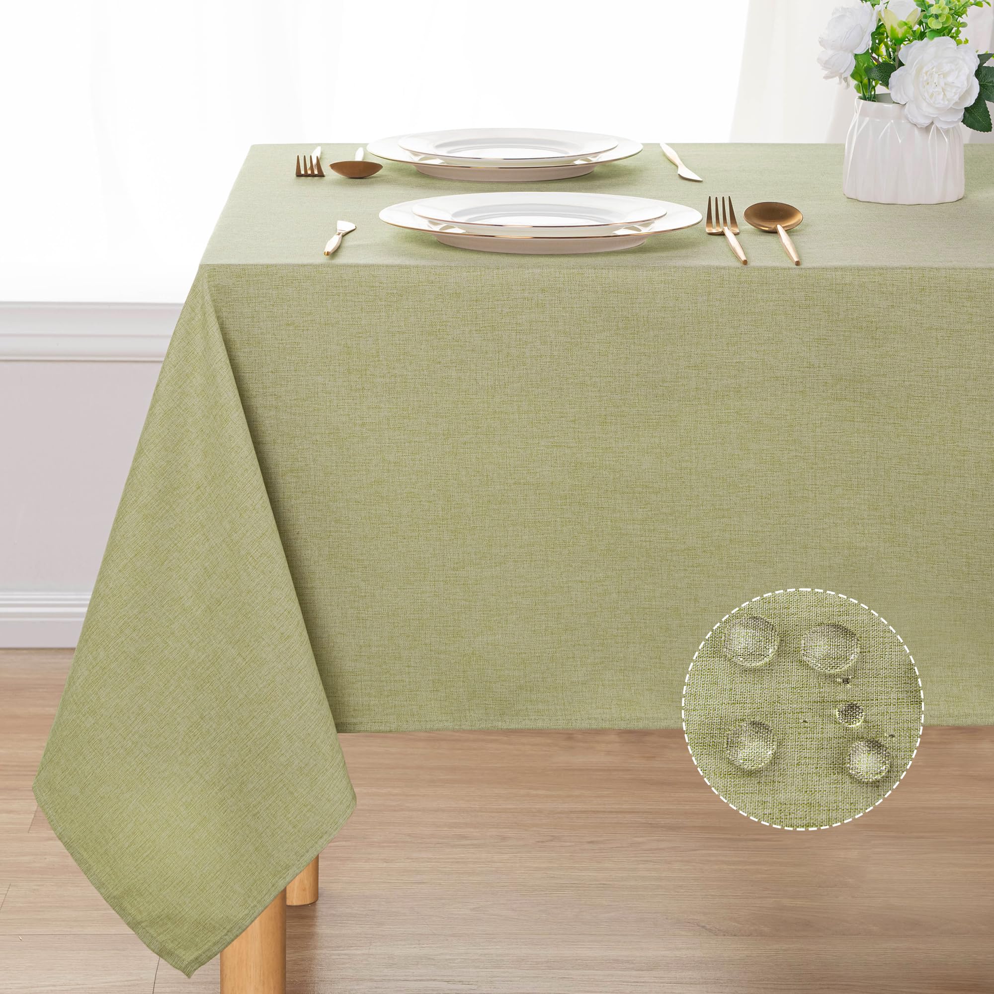 DWCN Rectangle Faux Linen Tablecloth