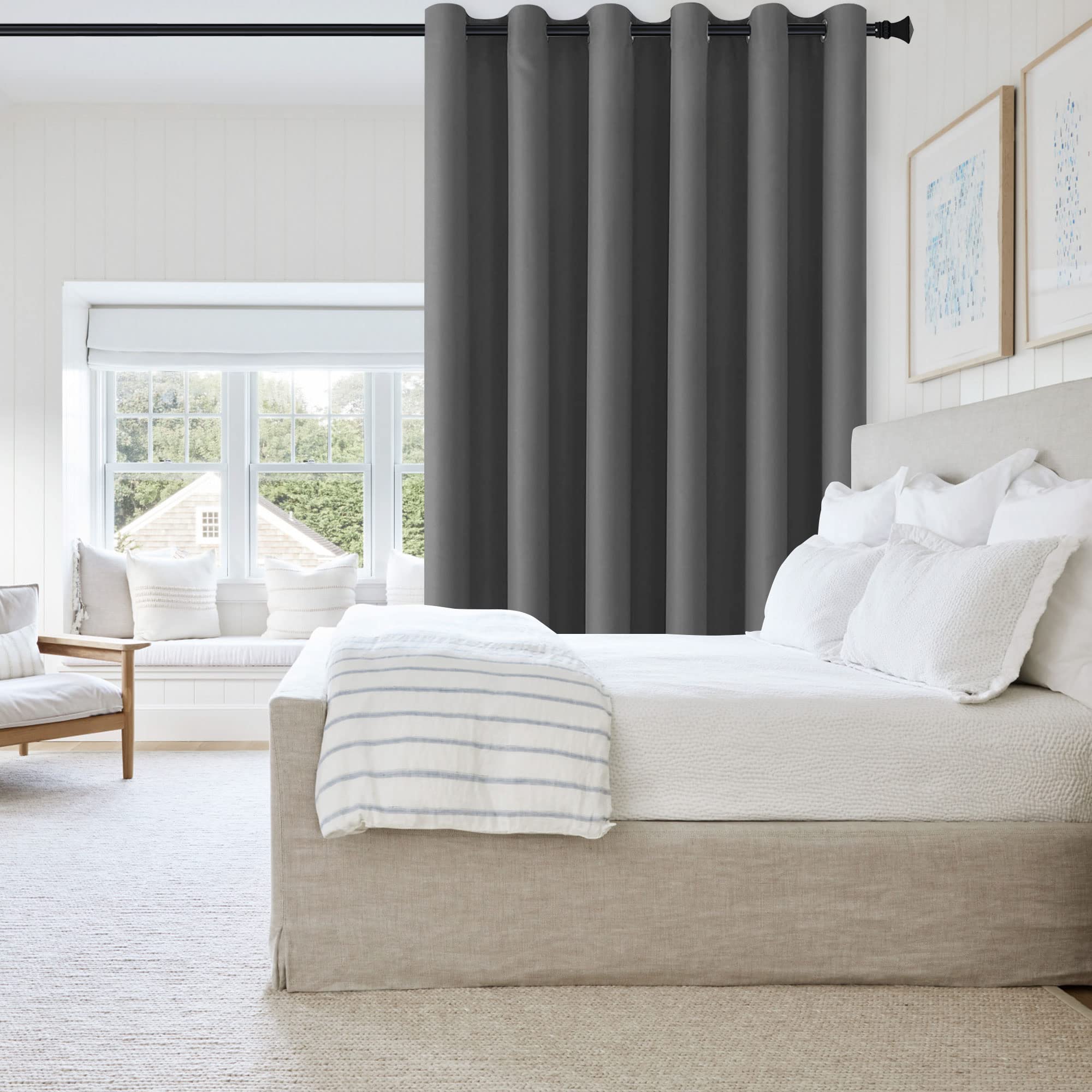 Room Divider Blackout Curtain, 1 Grommet Curtain Panel