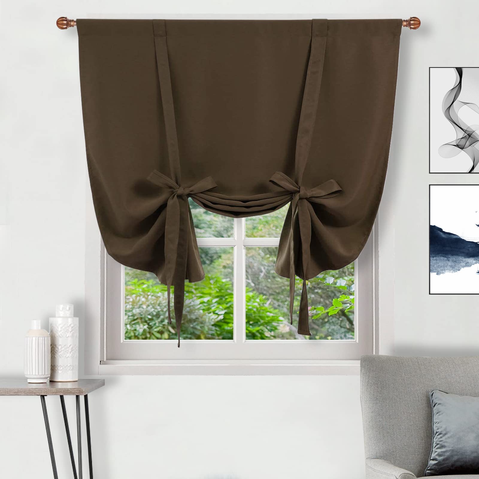 DWCN Tie Up Blackout Curtains for Kitchen
