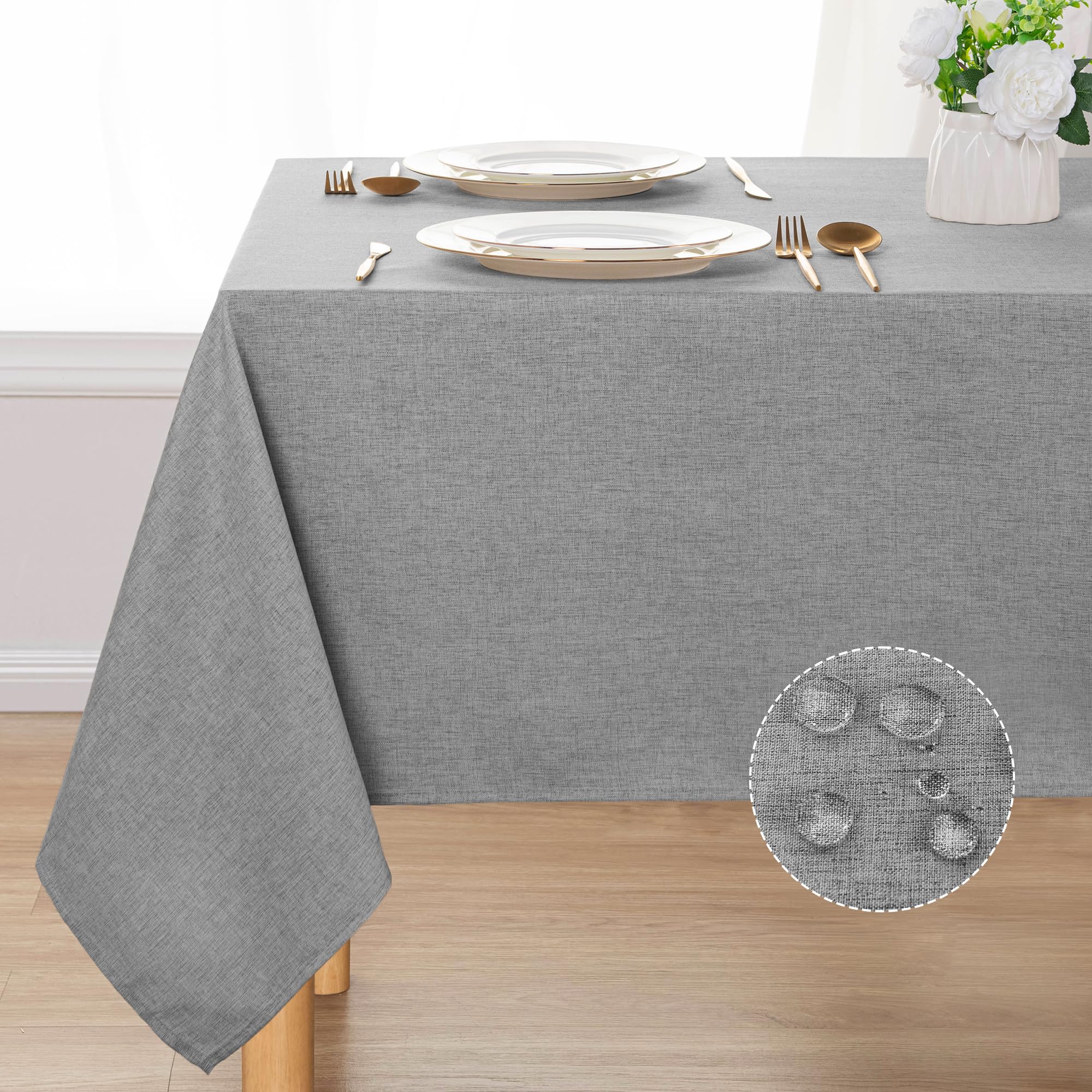 DWCN Rectangle Faux Linen Tablecloth