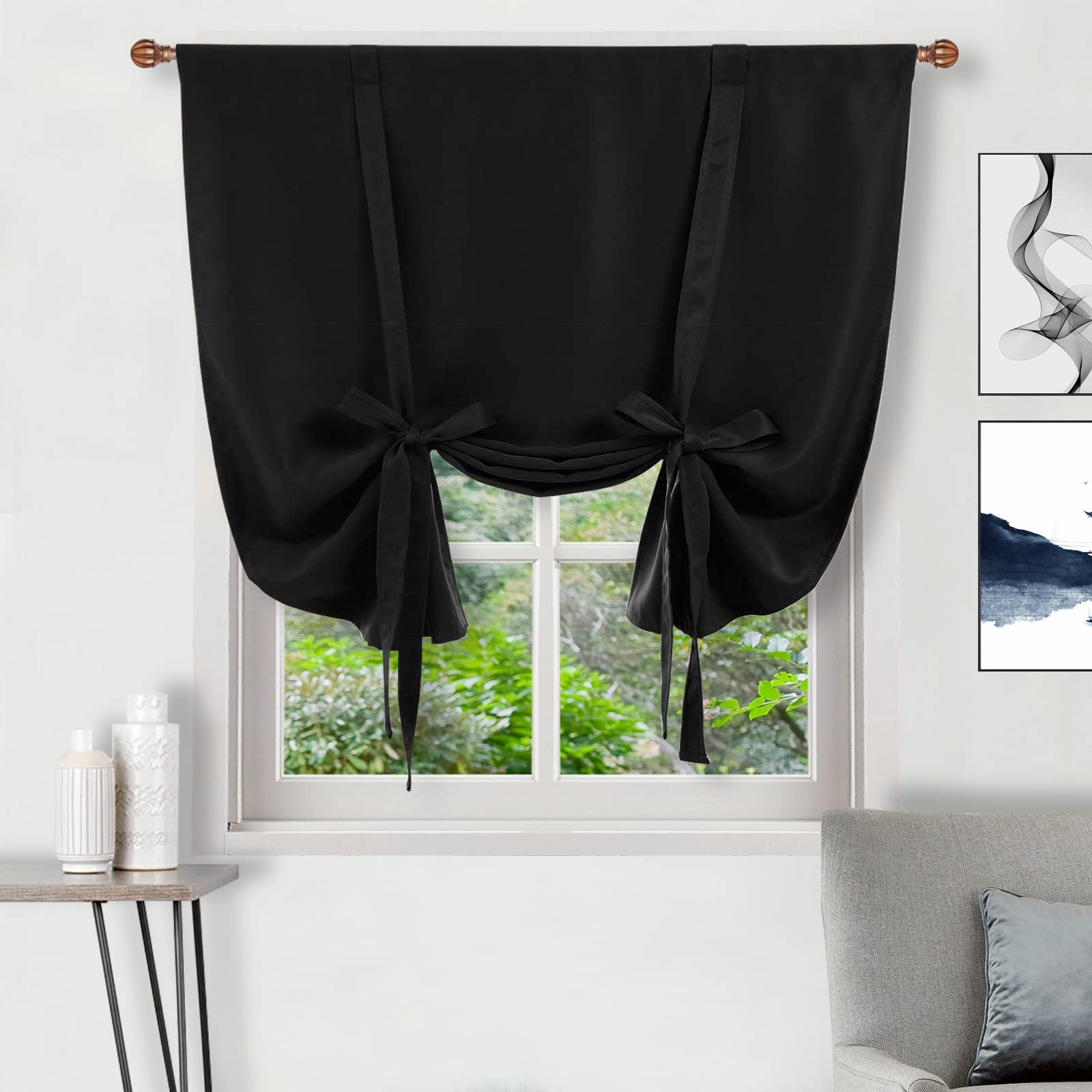DWCN Tie Up Blackout Curtains for Kitchen