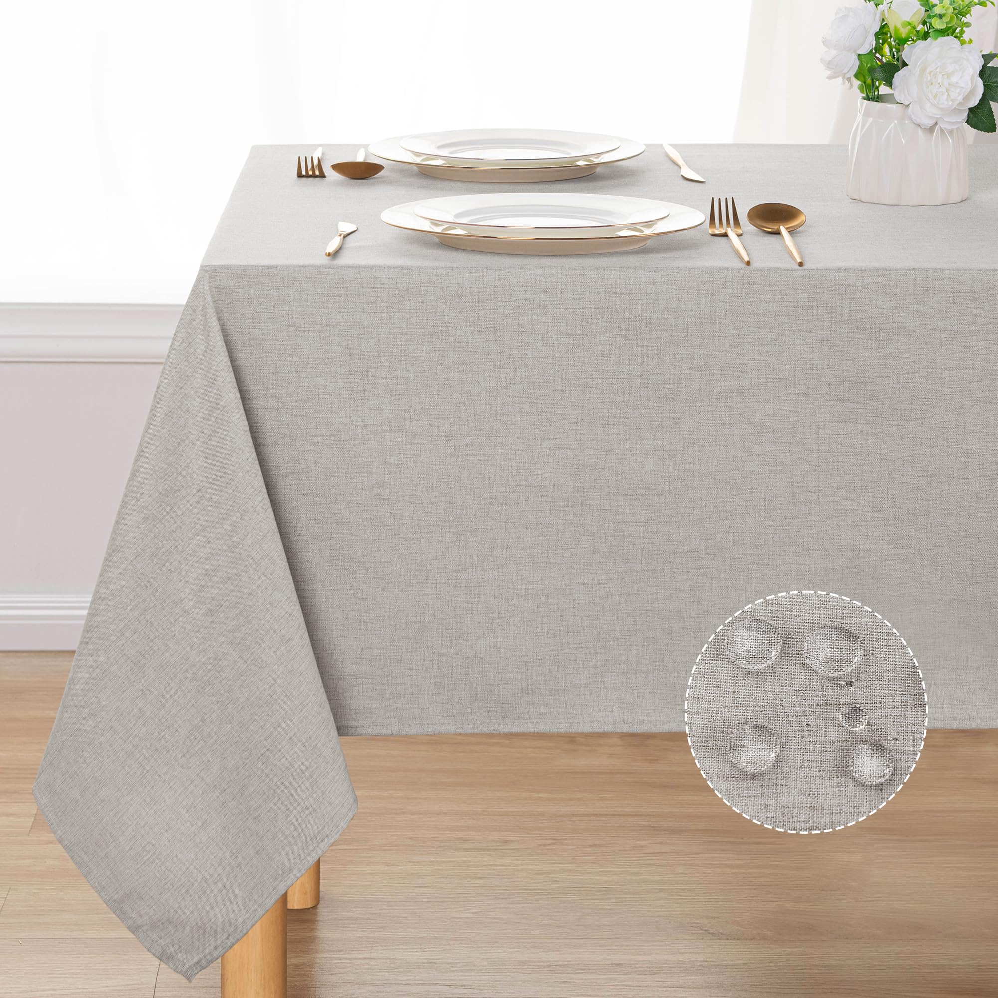 DWCN Rectangle Faux Linen Tablecloth