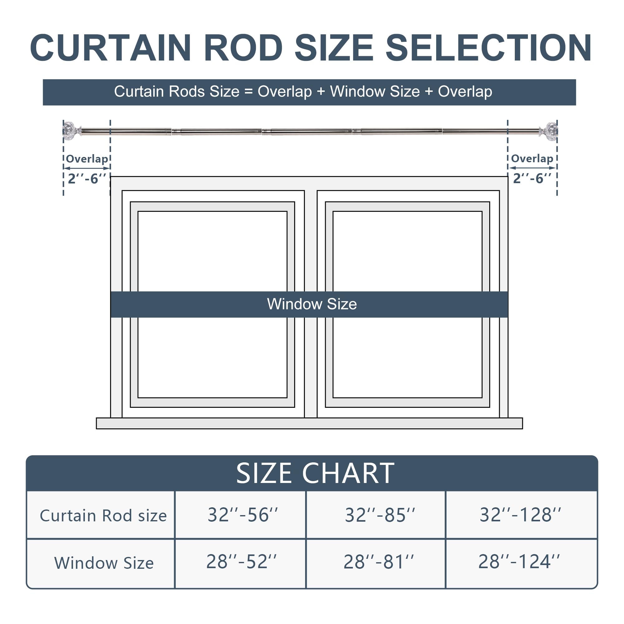 DWCN Heavy Duty Adjustable Curtain Rods