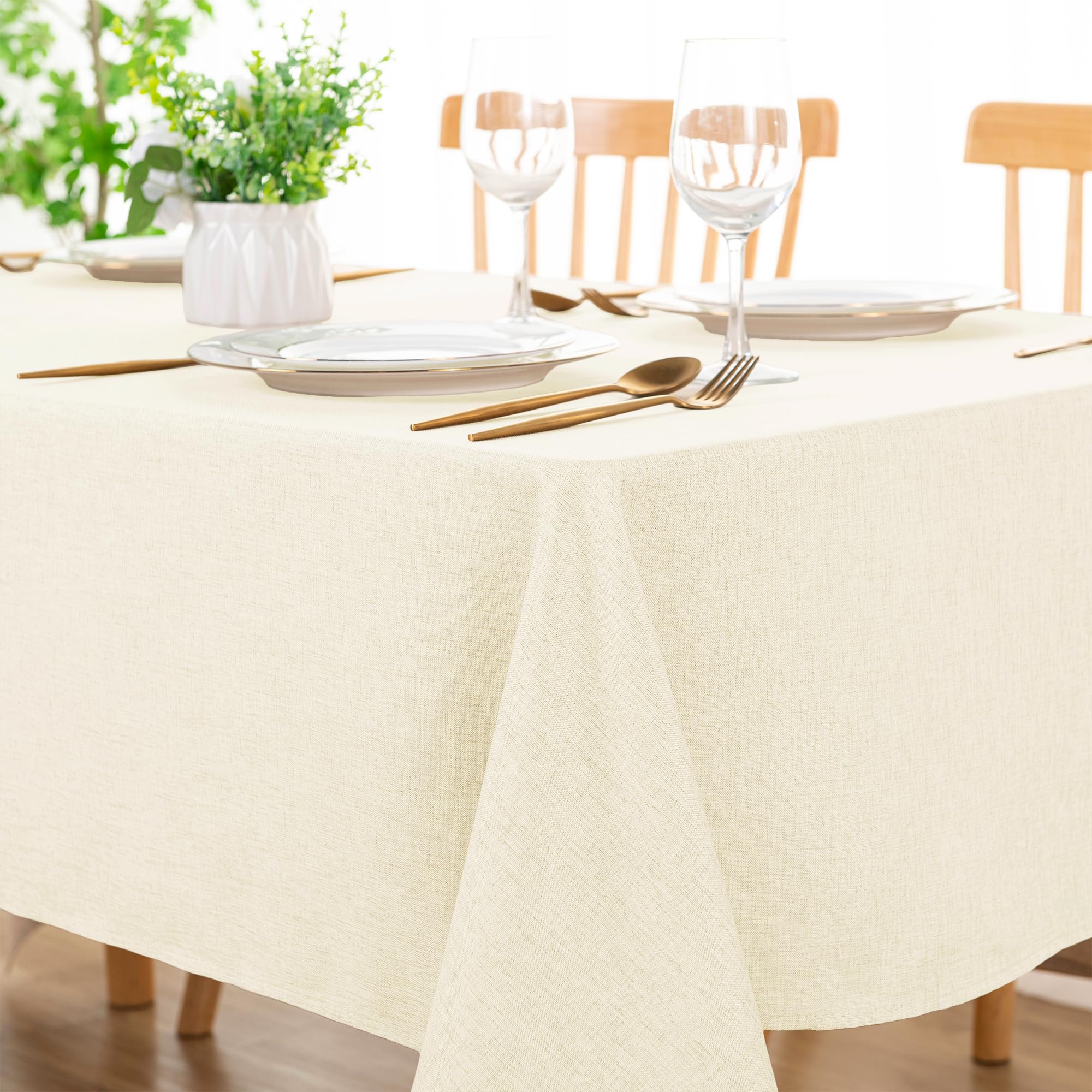 DWCN Rectangle Faux Linen Tablecloth