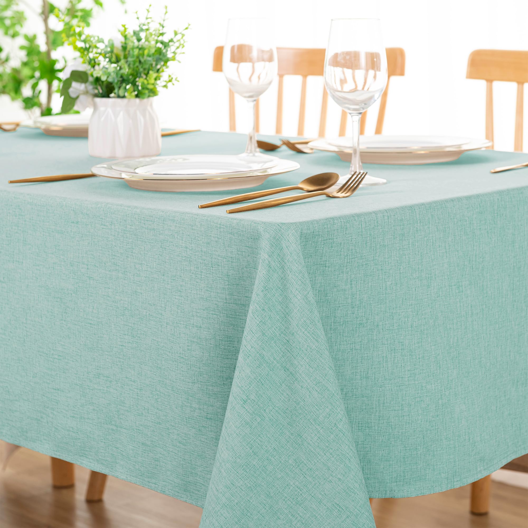 DWCN Rectangle Faux Linen Tablecloth