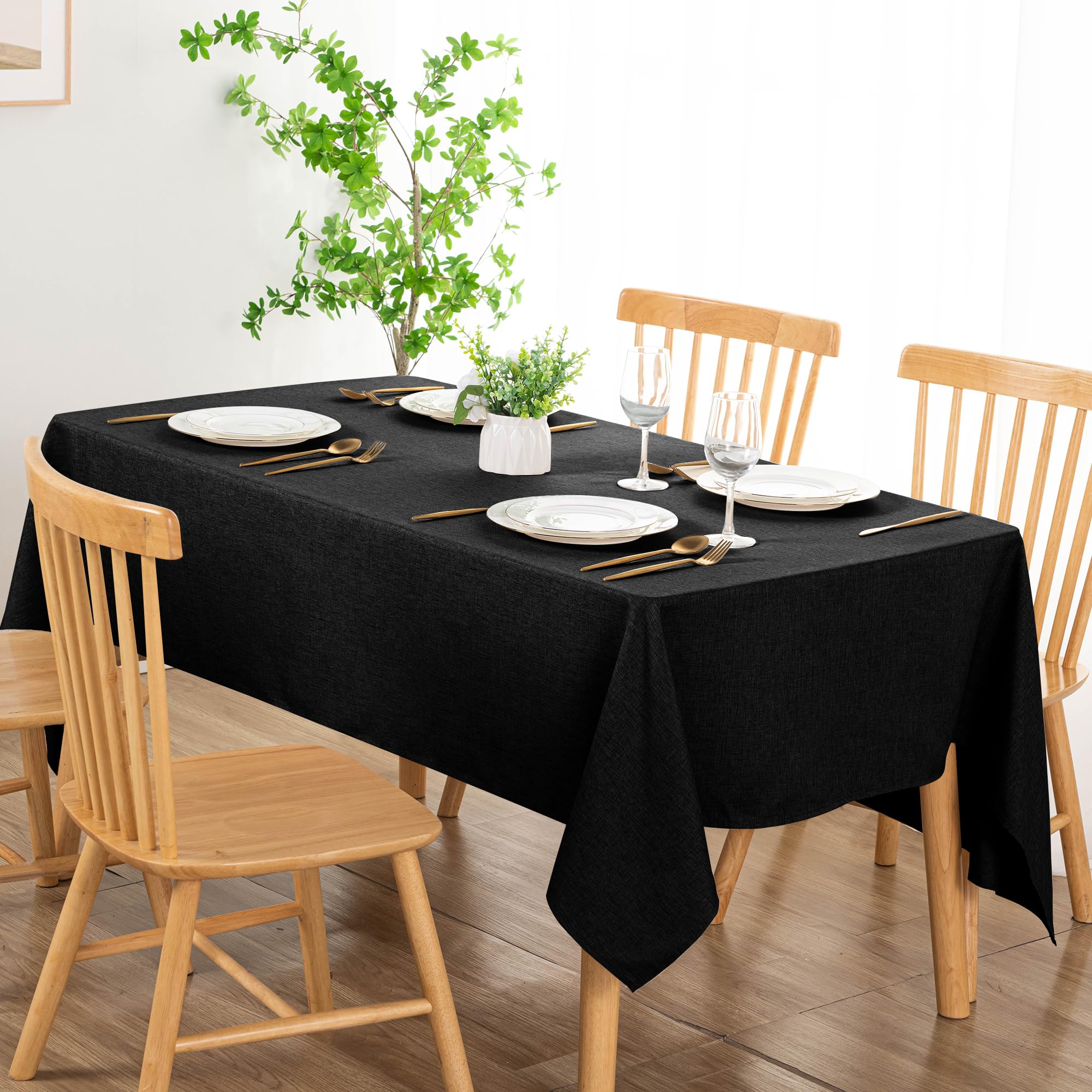 DWCN Rectangle Faux Linen Tablecloth
