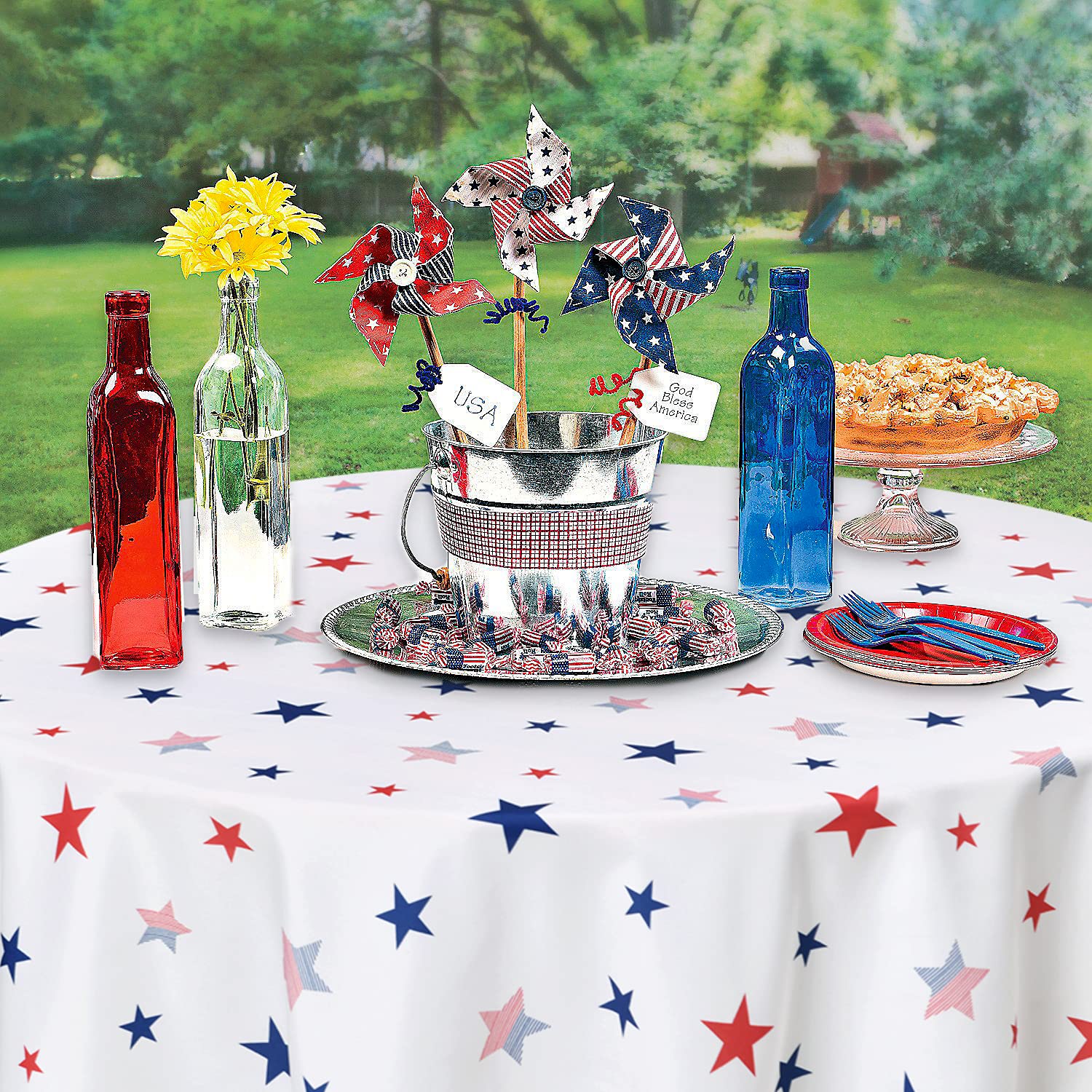 DWCN Independence Day Tablecloth for July 4th Holiday