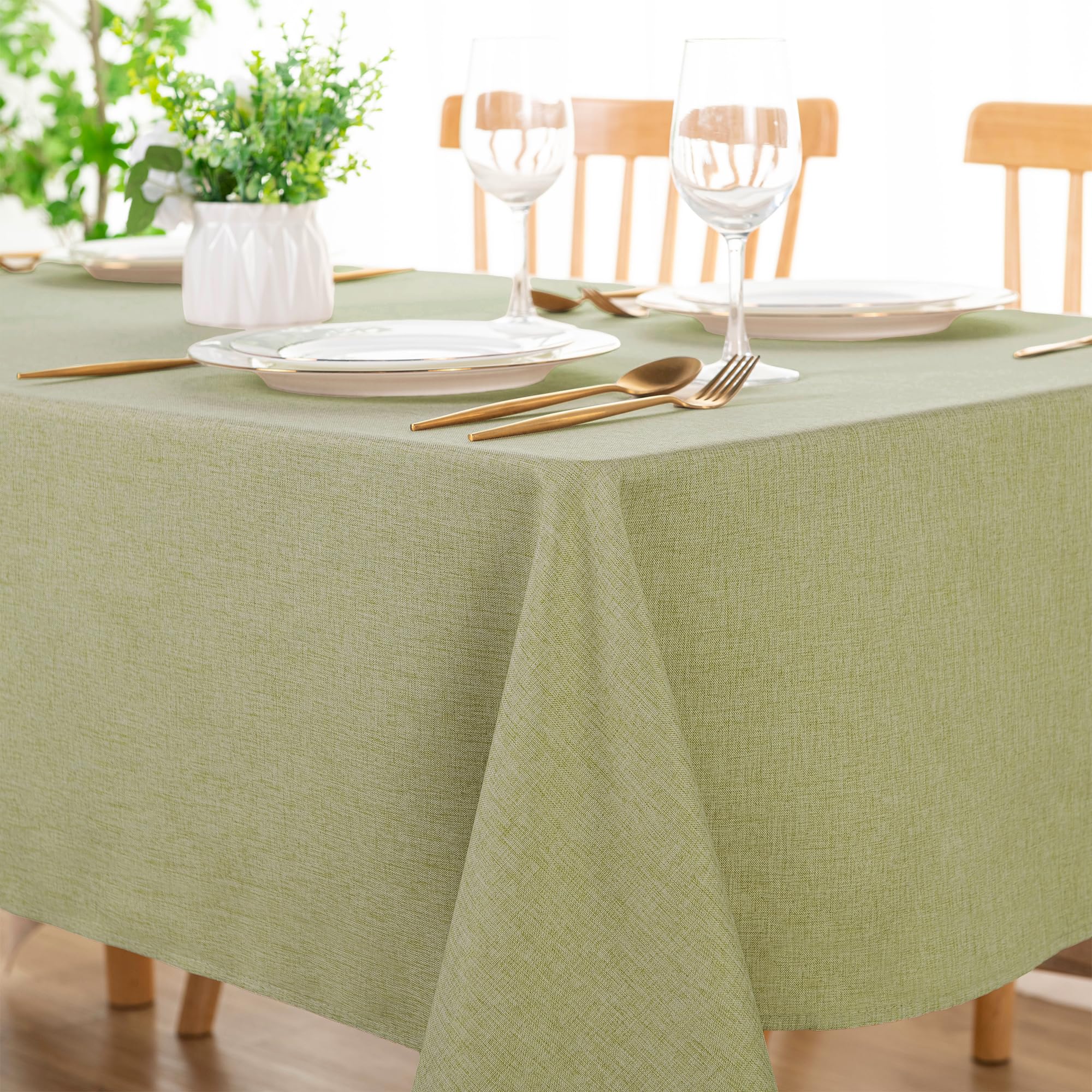 DWCN Rectangle Faux Linen Tablecloth