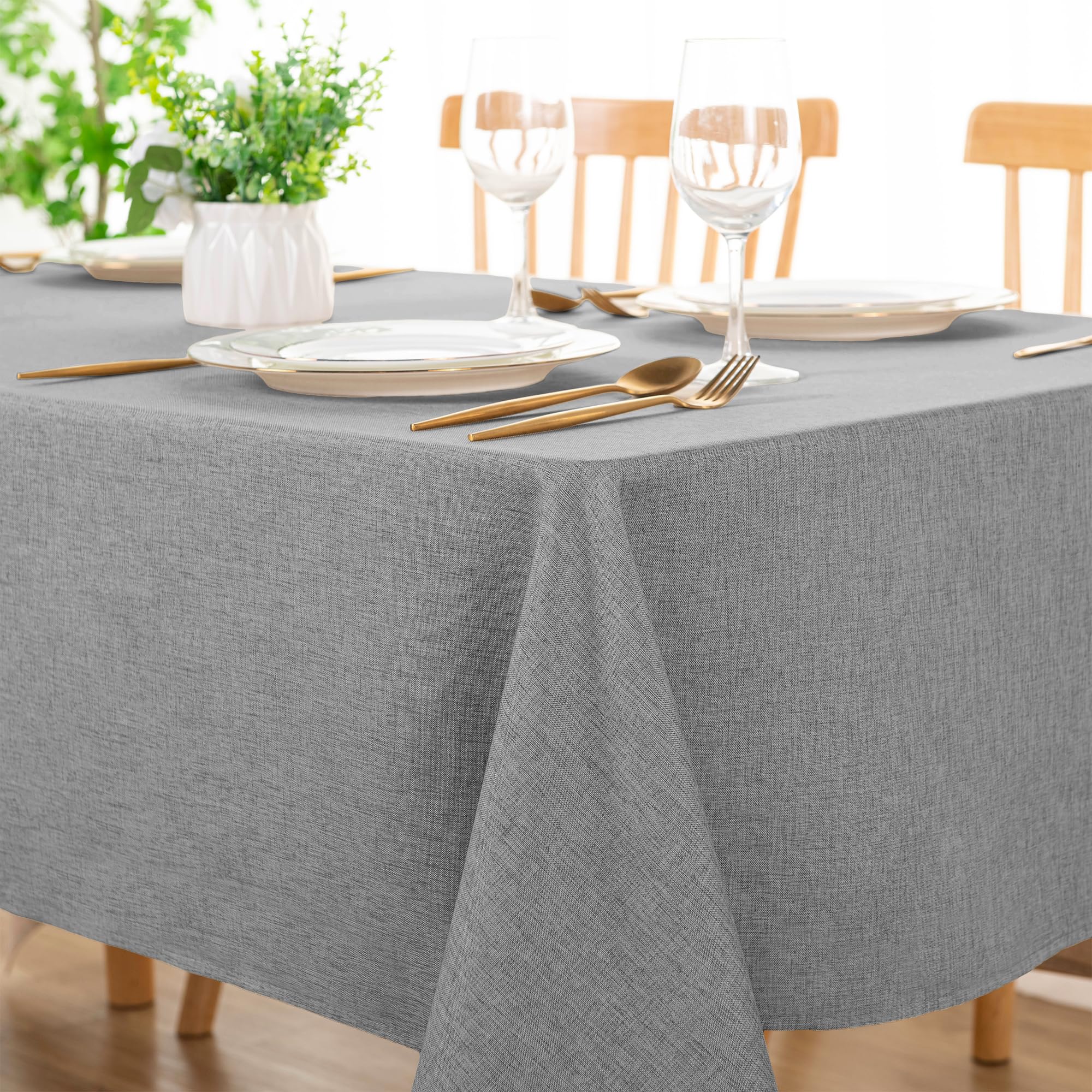 DWCN Rectangle Faux Linen Tablecloth