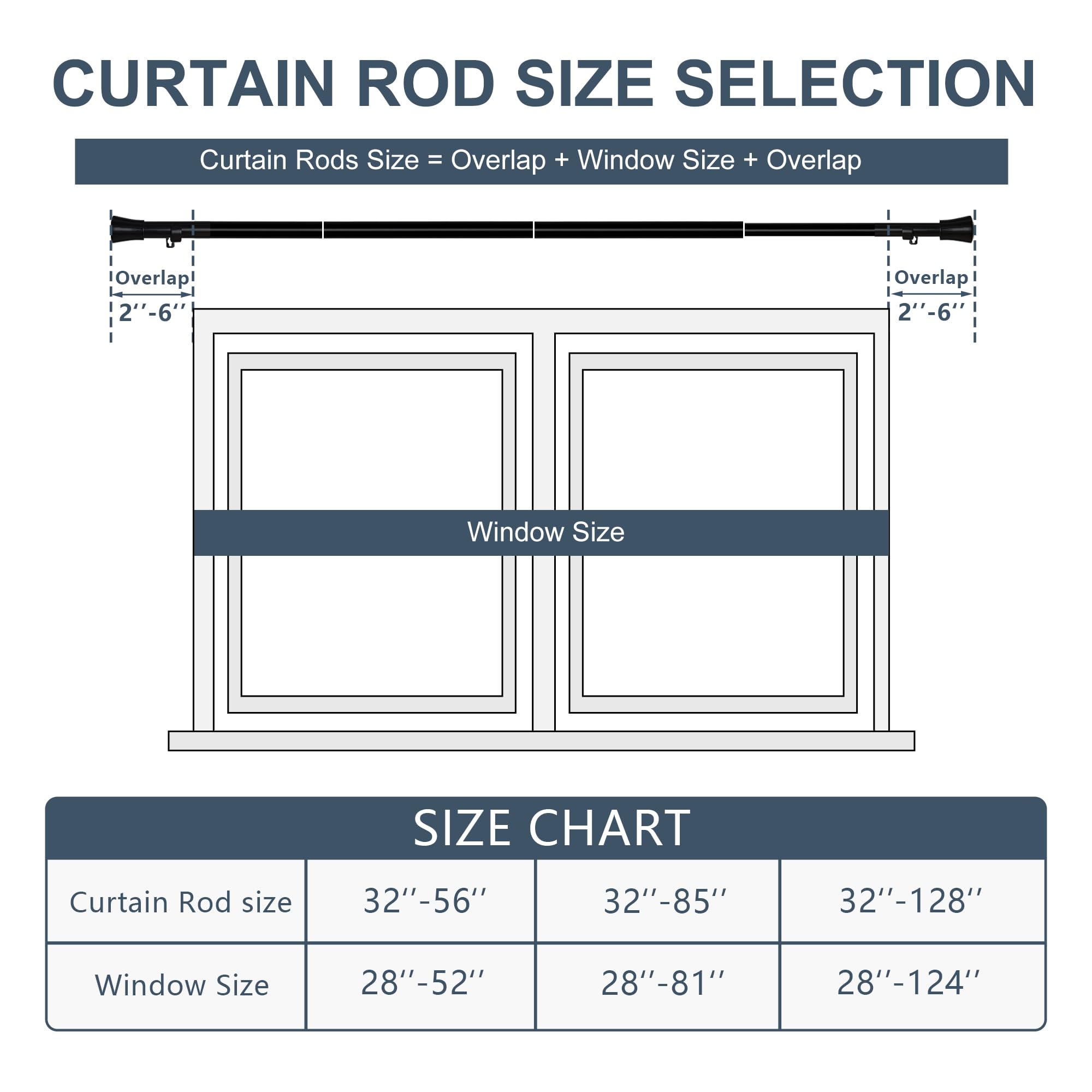 DWCN Heavy Duty Adjustable Curtain Rods