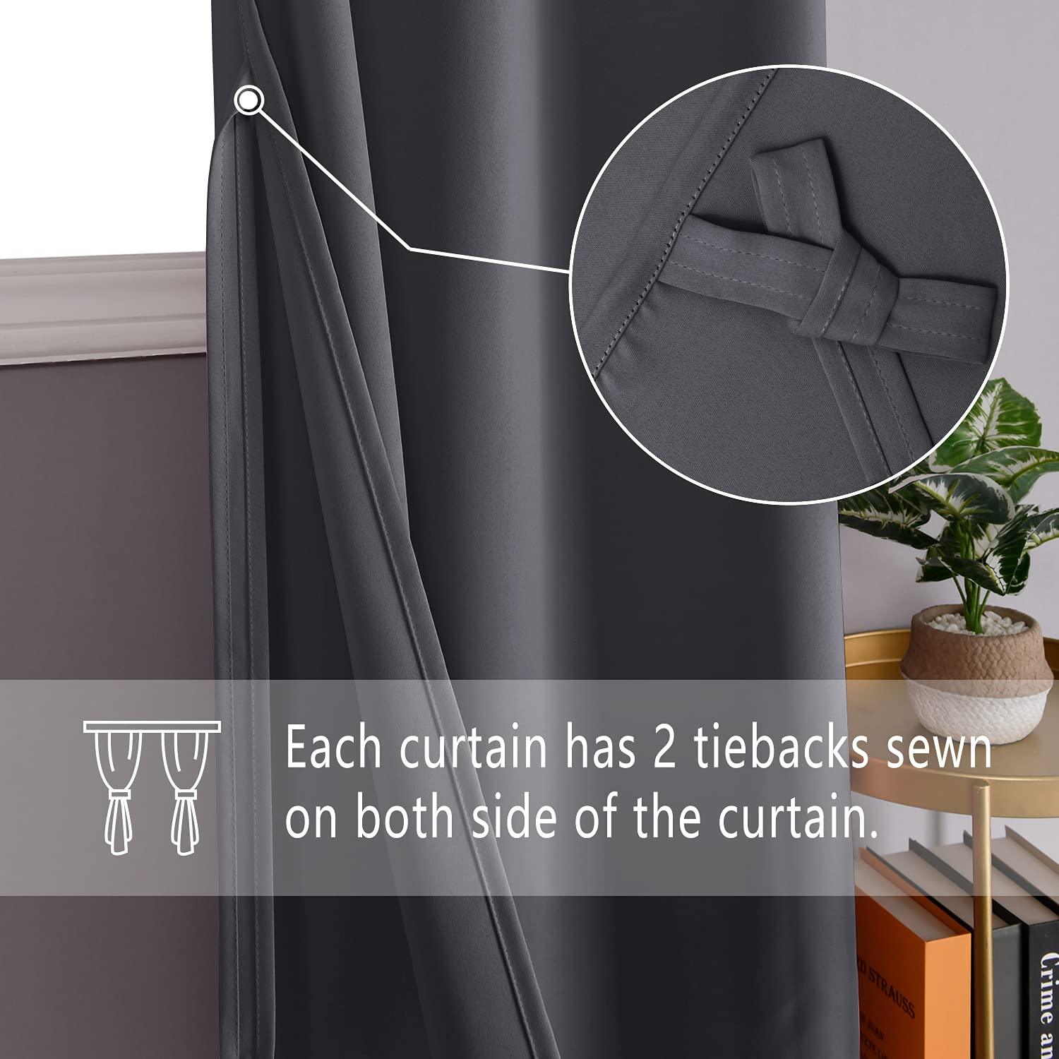 DWCN Grommet Blackout Curtains with Tiebacks - DWCN Official