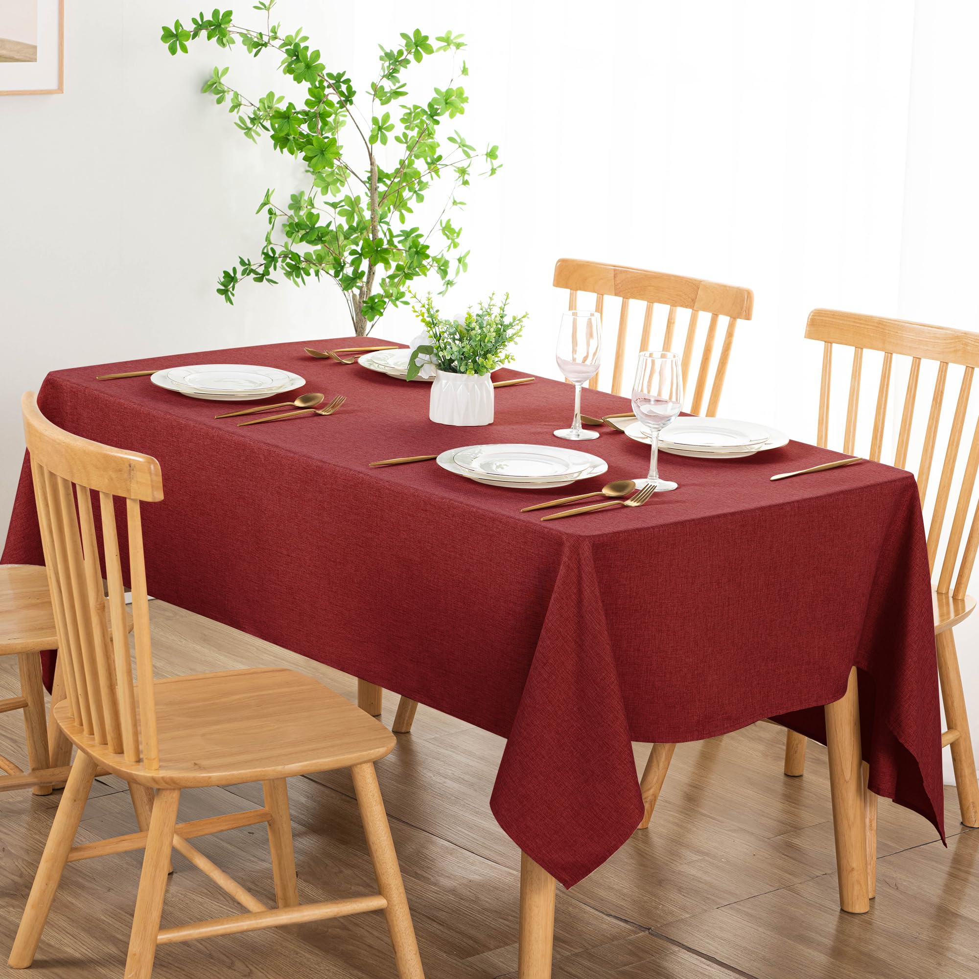 DWCN Rectangle Faux Linen Tablecloth