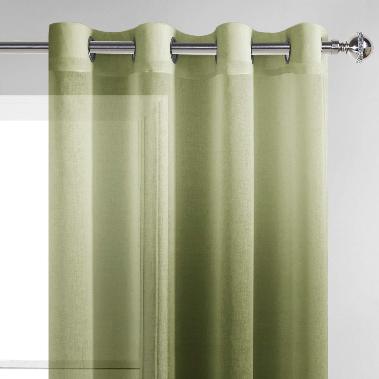 DWCN Faux Linen Ombre Sheer Curtains - DWCN Official