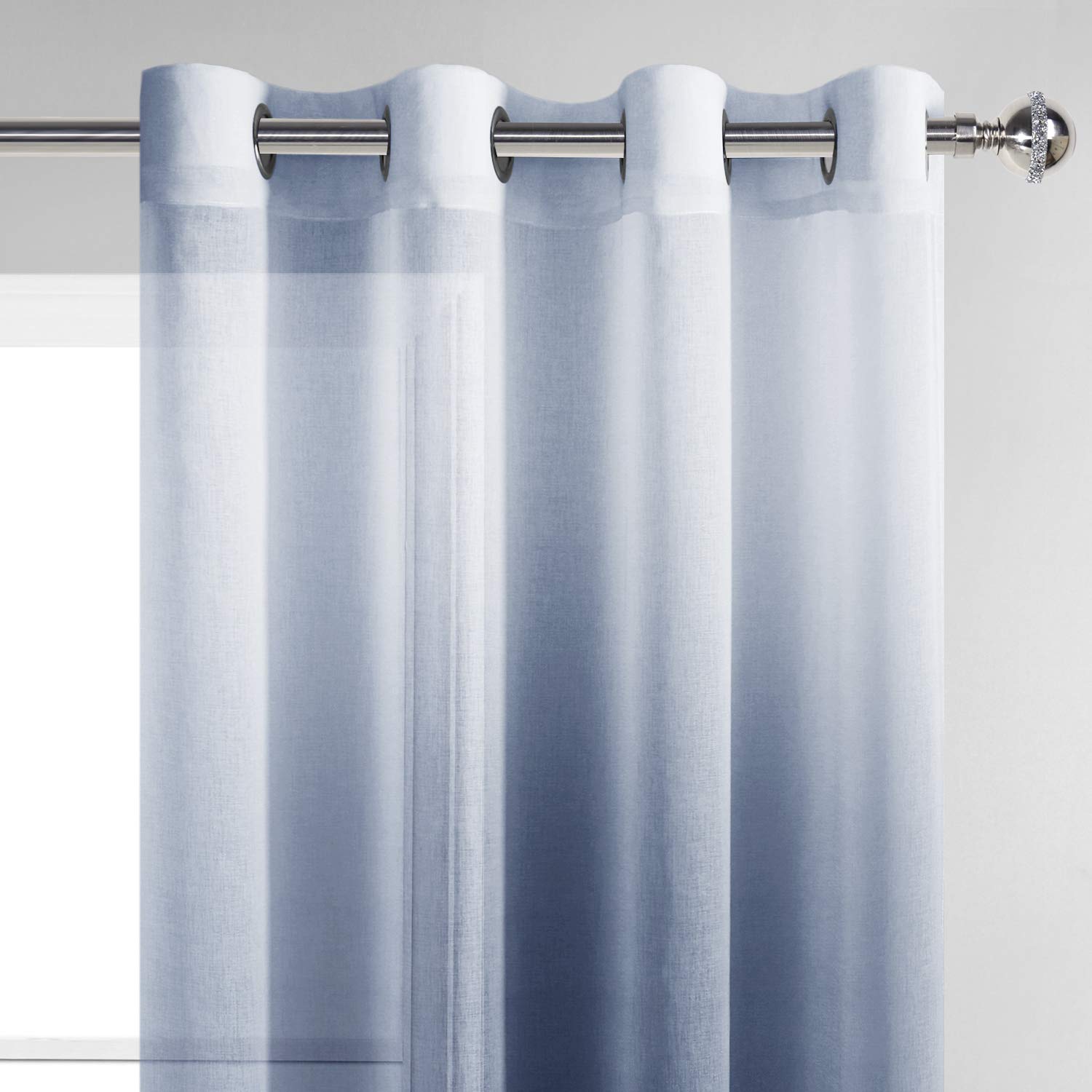 DWCN Faux Linen Ombre Sheer Curtains - DWCN Official