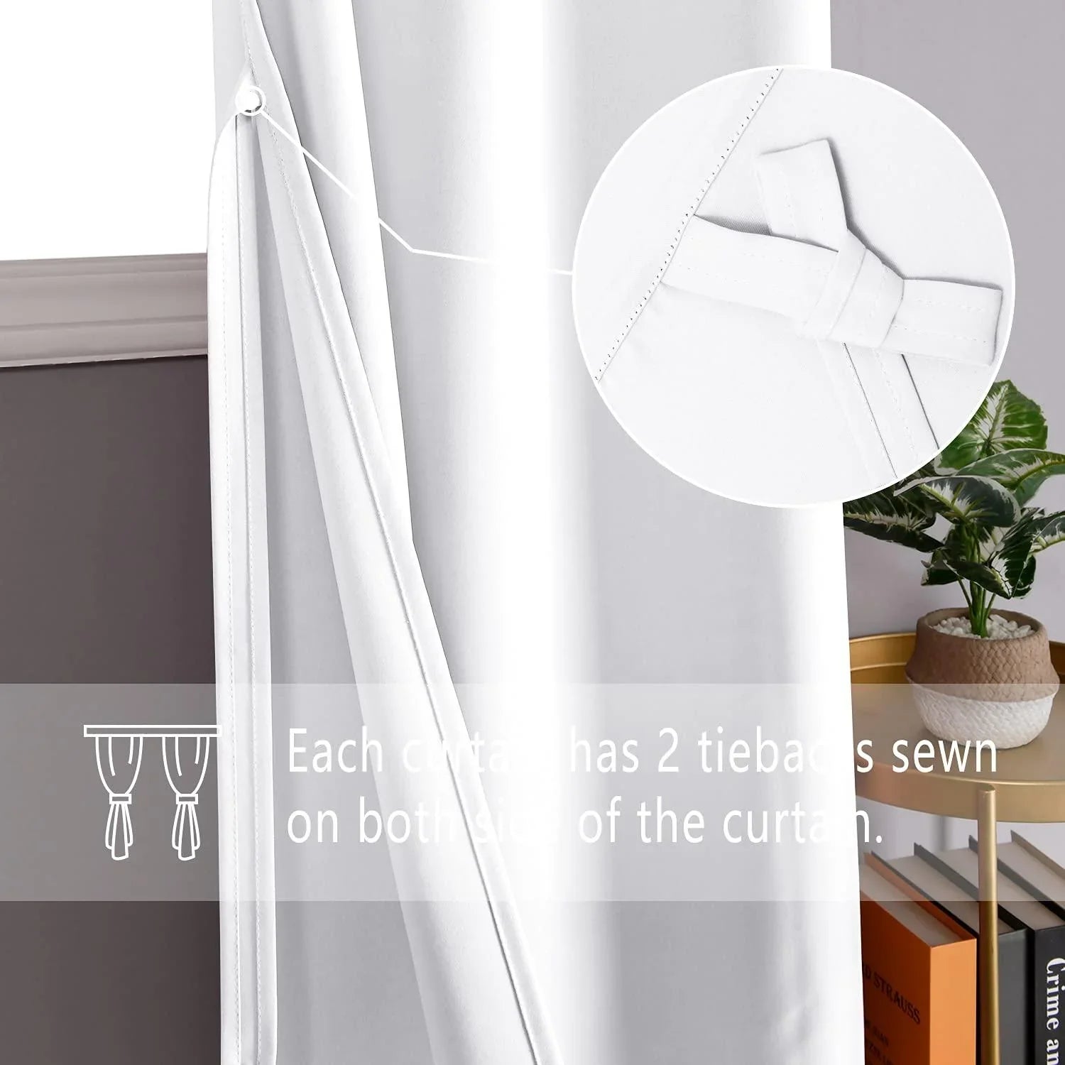 DWCN Grommet Blackout Curtains with Tiebacks - DWCN Official