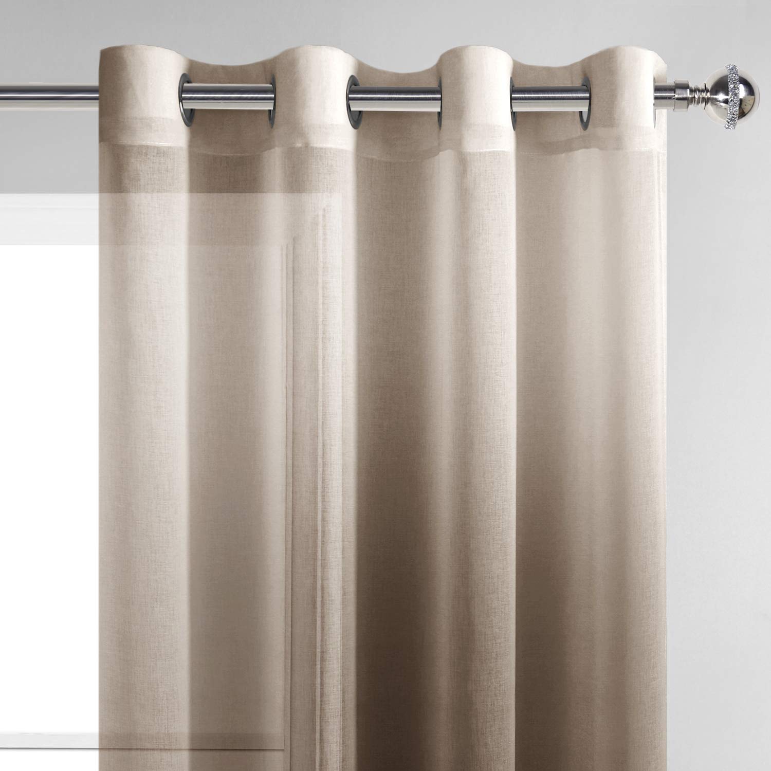 DWCN Faux Linen Ombre Sheer Curtains - DWCN Official