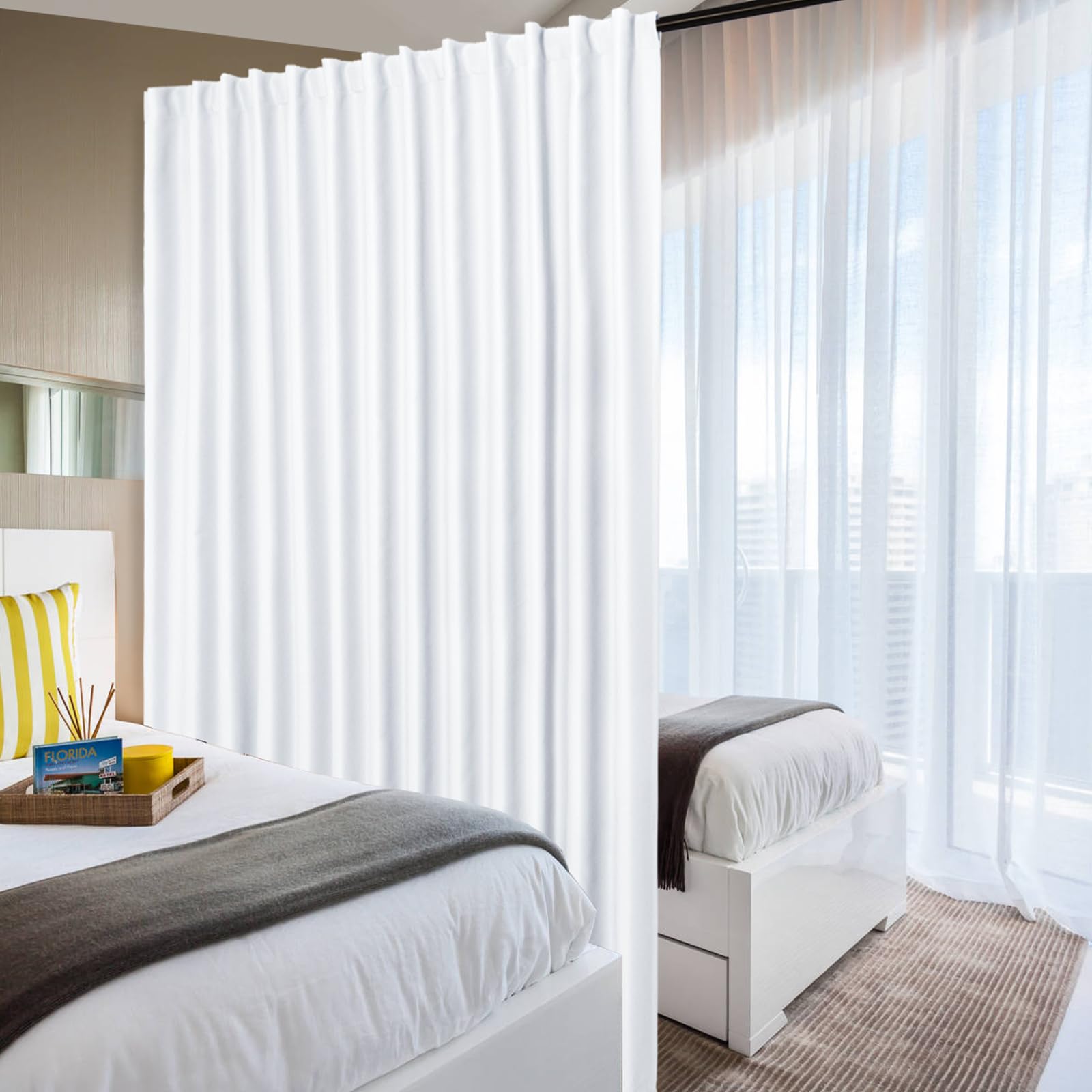 DWCN 1 Panel Wide Width Blackout Curtain, Room Divider Curtains