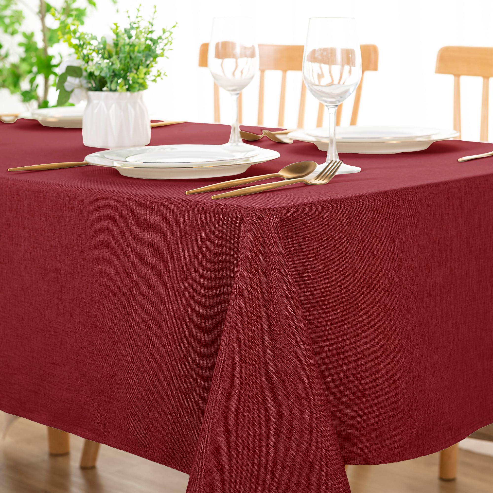 DWCN Rectangle Faux Linen Tablecloth