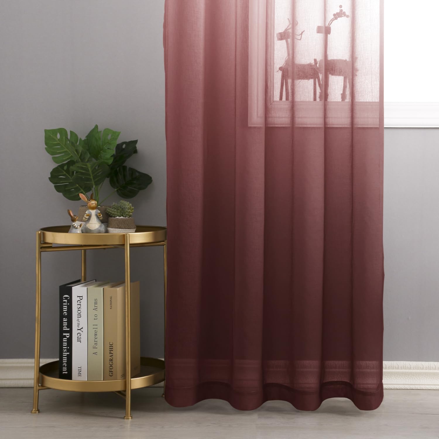 DWCN Faux Linen Ombre Sheer Curtains - DWCN Official
