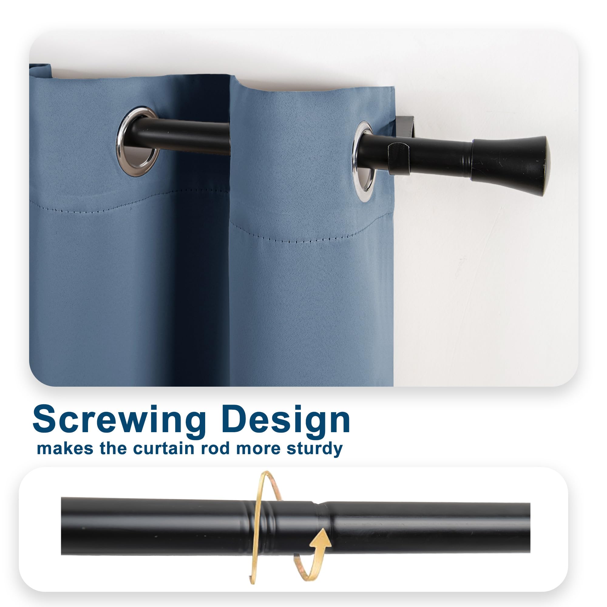 DWCN Heavy Duty Adjustable Curtain Rods