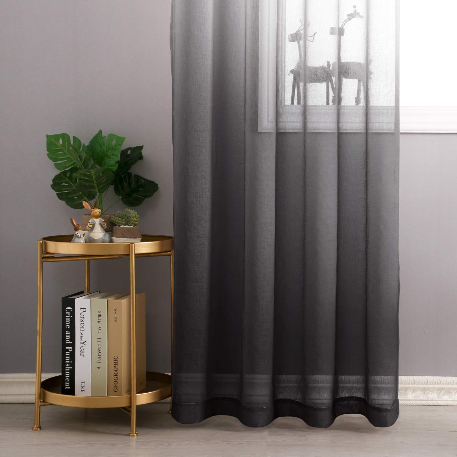 DWCN Faux Linen Ombre Sheer Curtains - DWCN Official