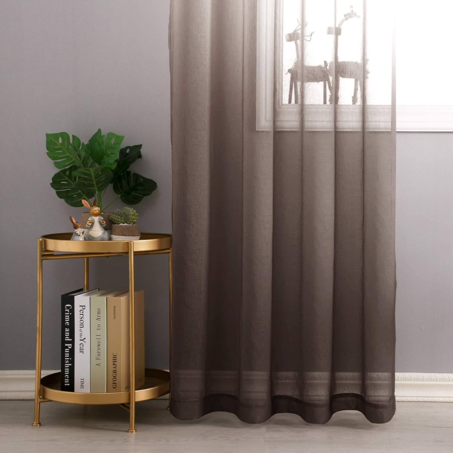 DWCN Faux Linen Ombre Sheer Curtains - DWCN Official