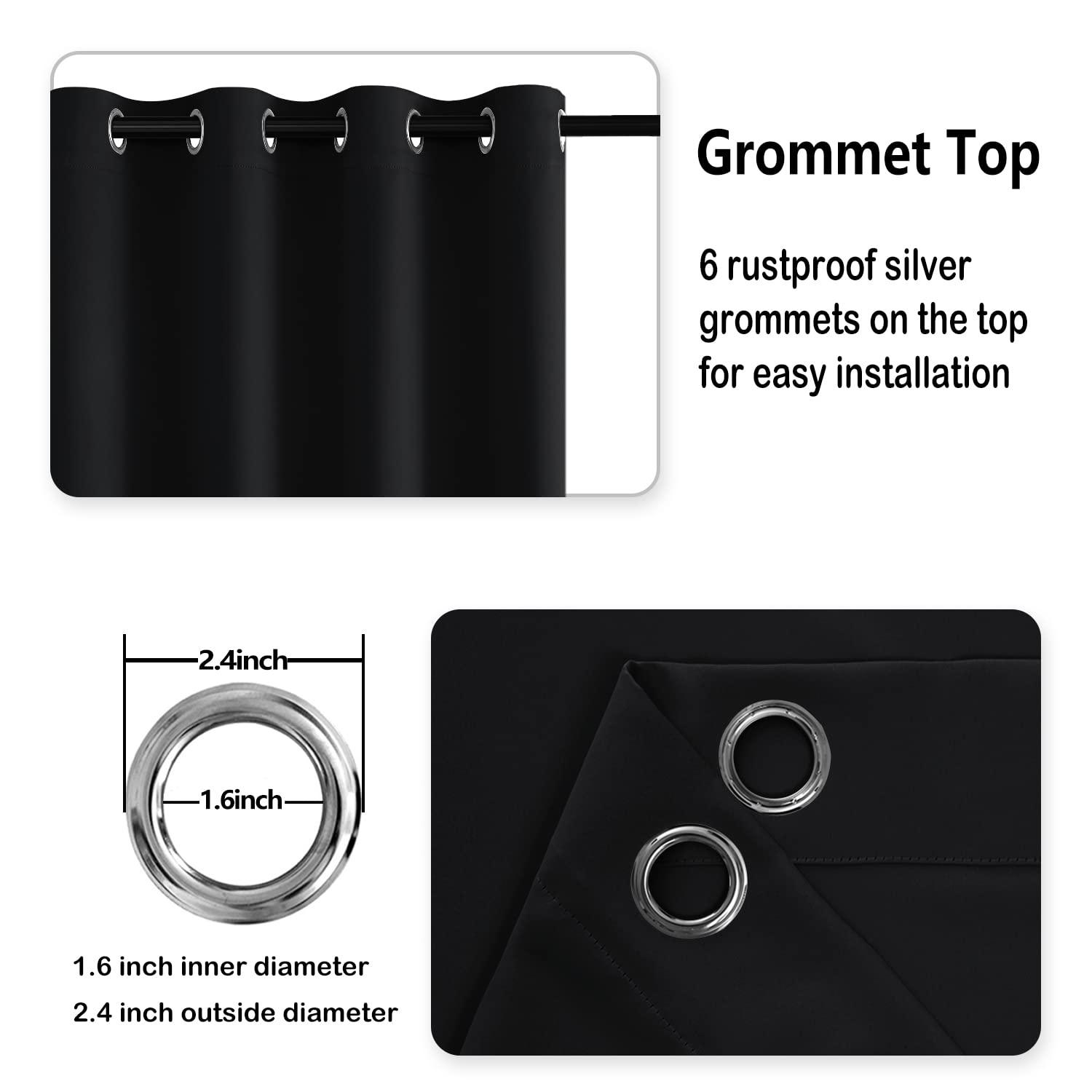 DWCN Grommet Blackout Curtains with Tiebacks - DWCN Official