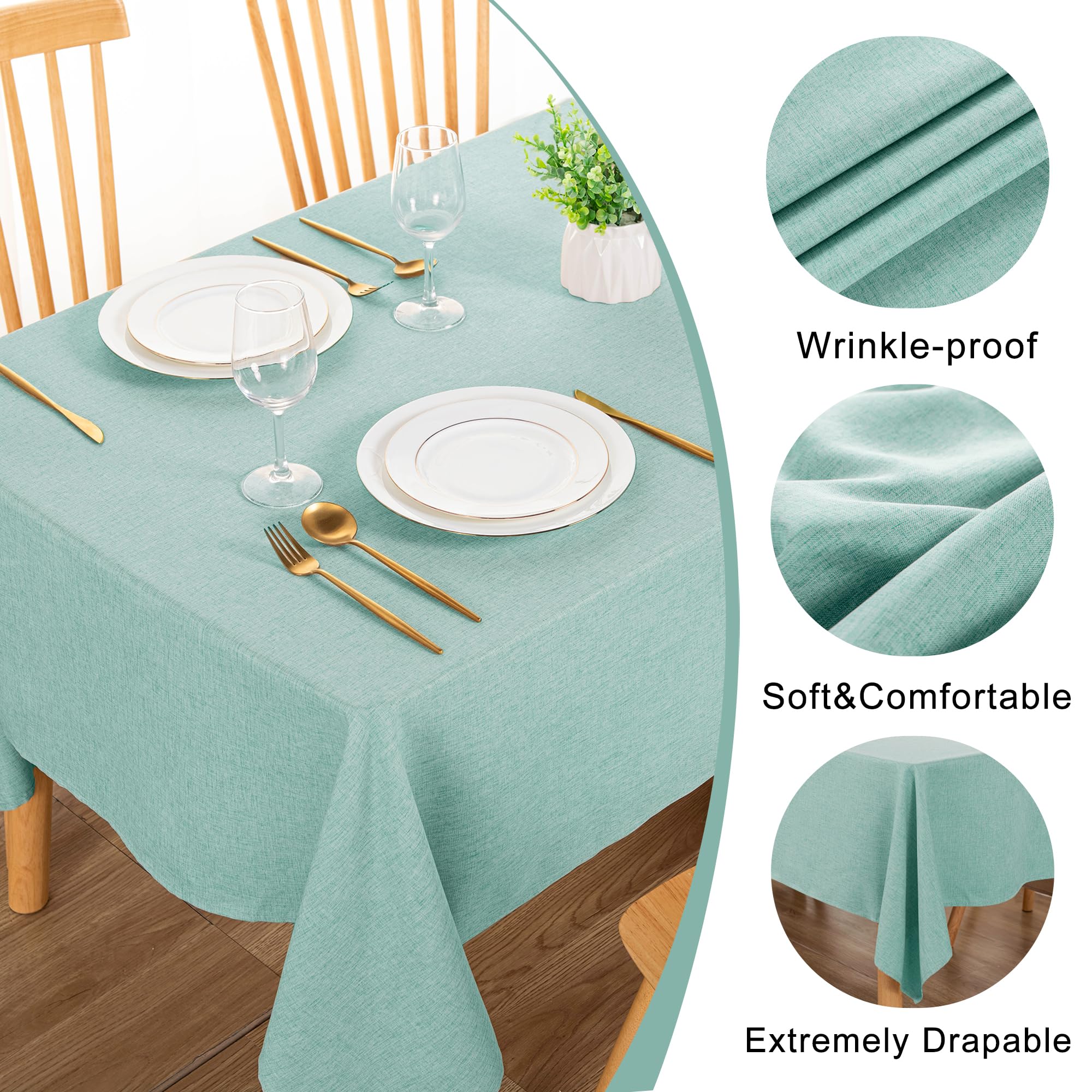 DWCN Rectangle Faux Linen Tablecloth