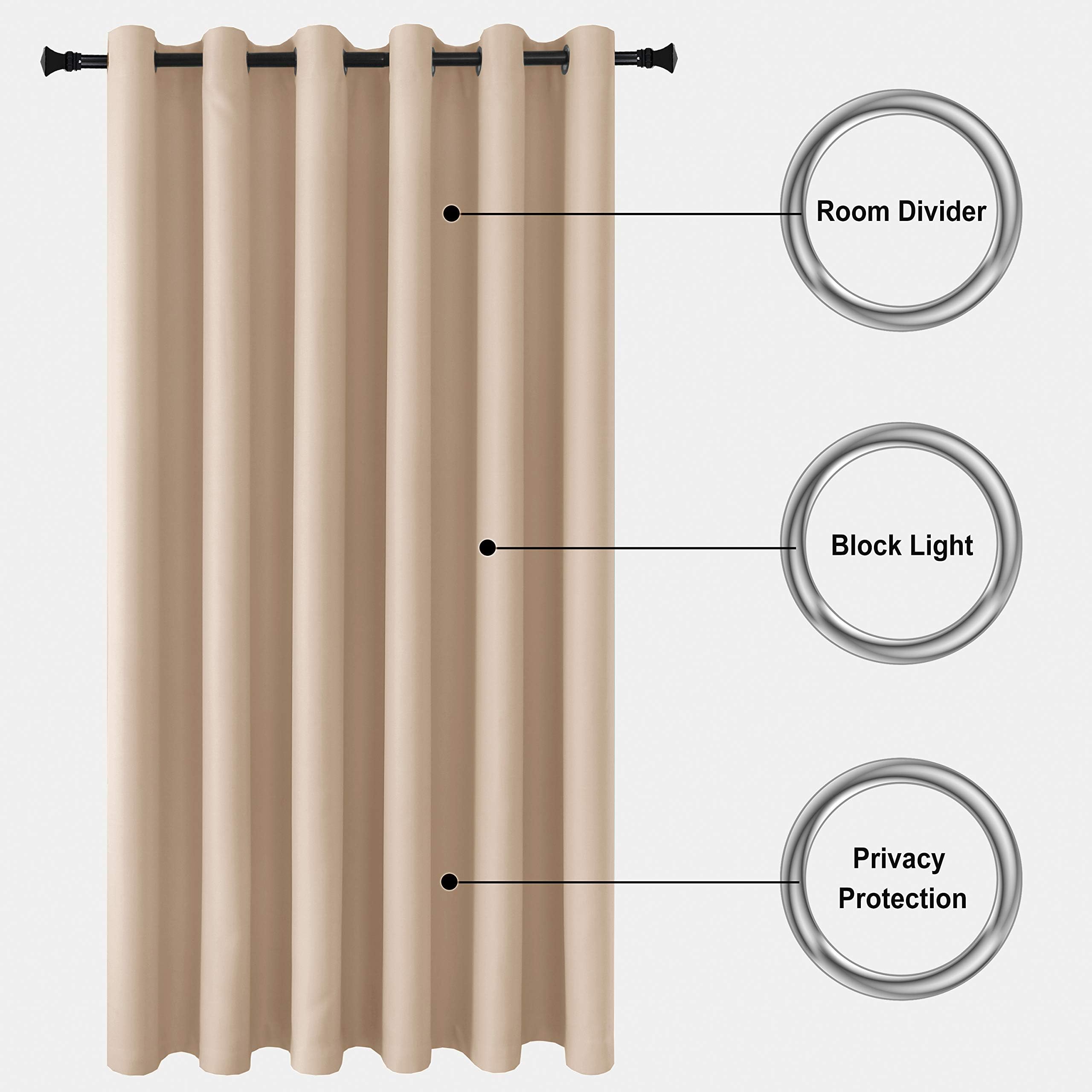 Room Divider Blackout Curtain, 1 Grommet Curtain Panel