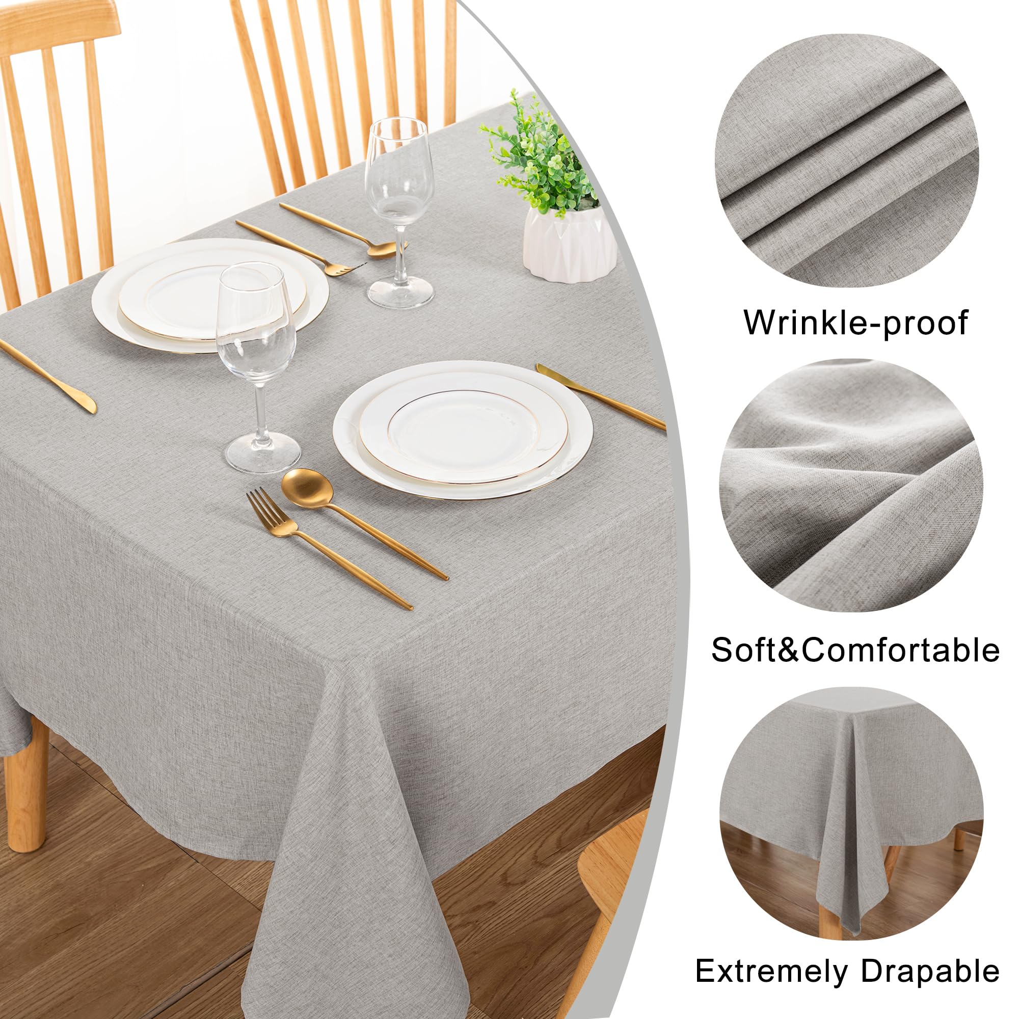 DWCN Rectangle Faux Linen Tablecloth