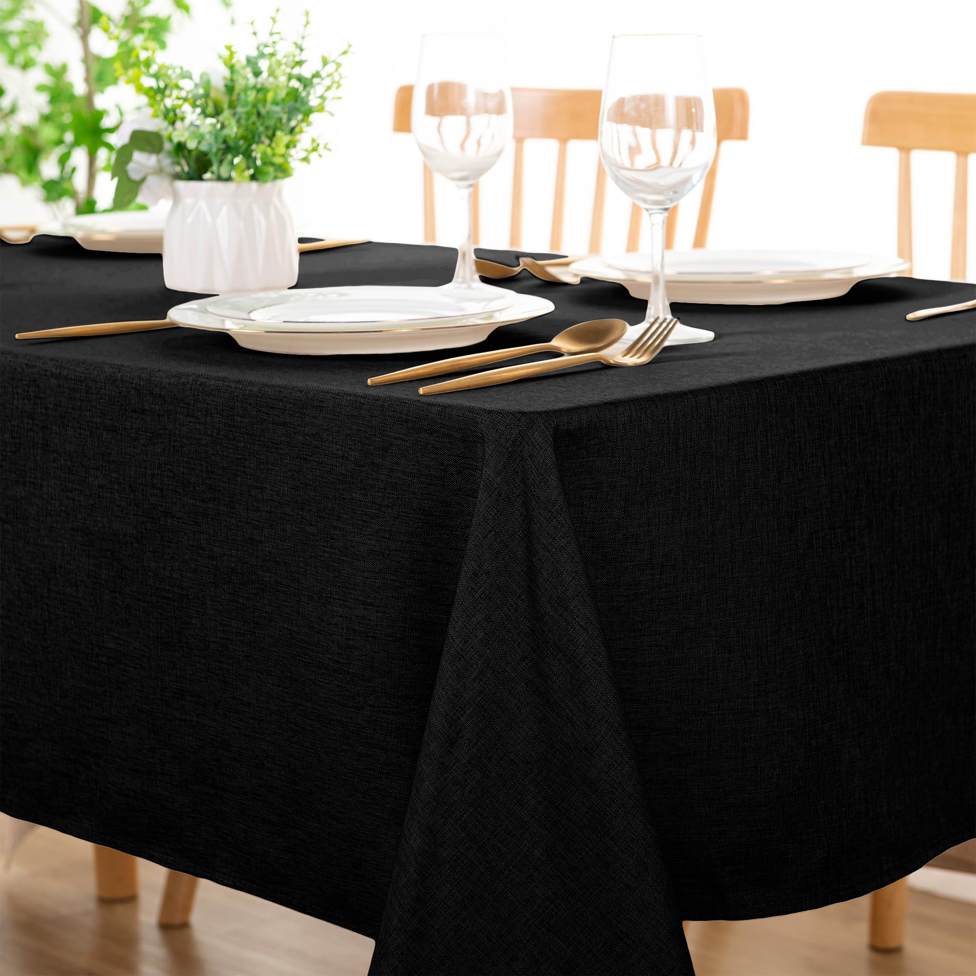 DWCN Rectangle Faux Linen Tablecloth