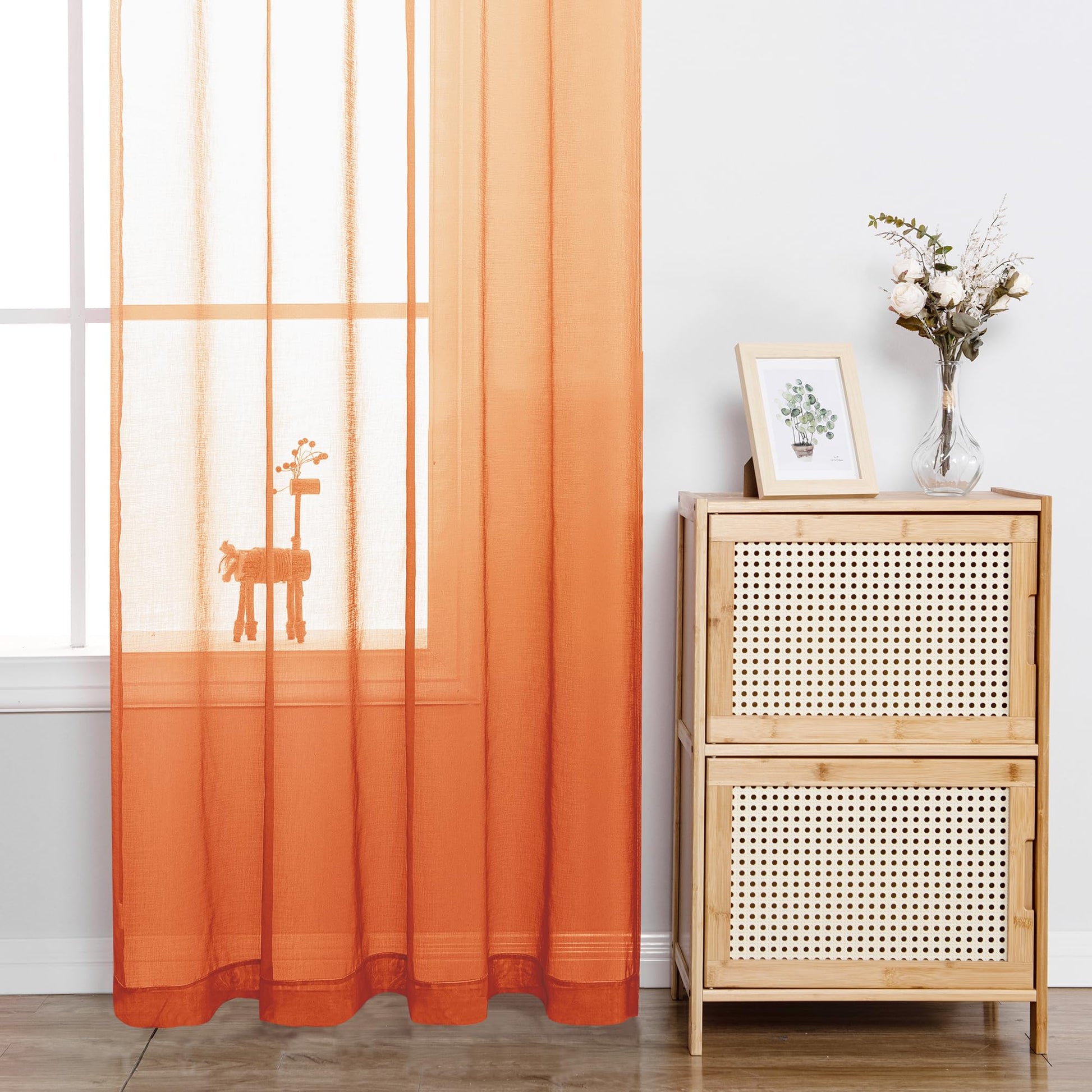 DWCN Faux Linen Ombre Sheer Curtains - DWCN Official