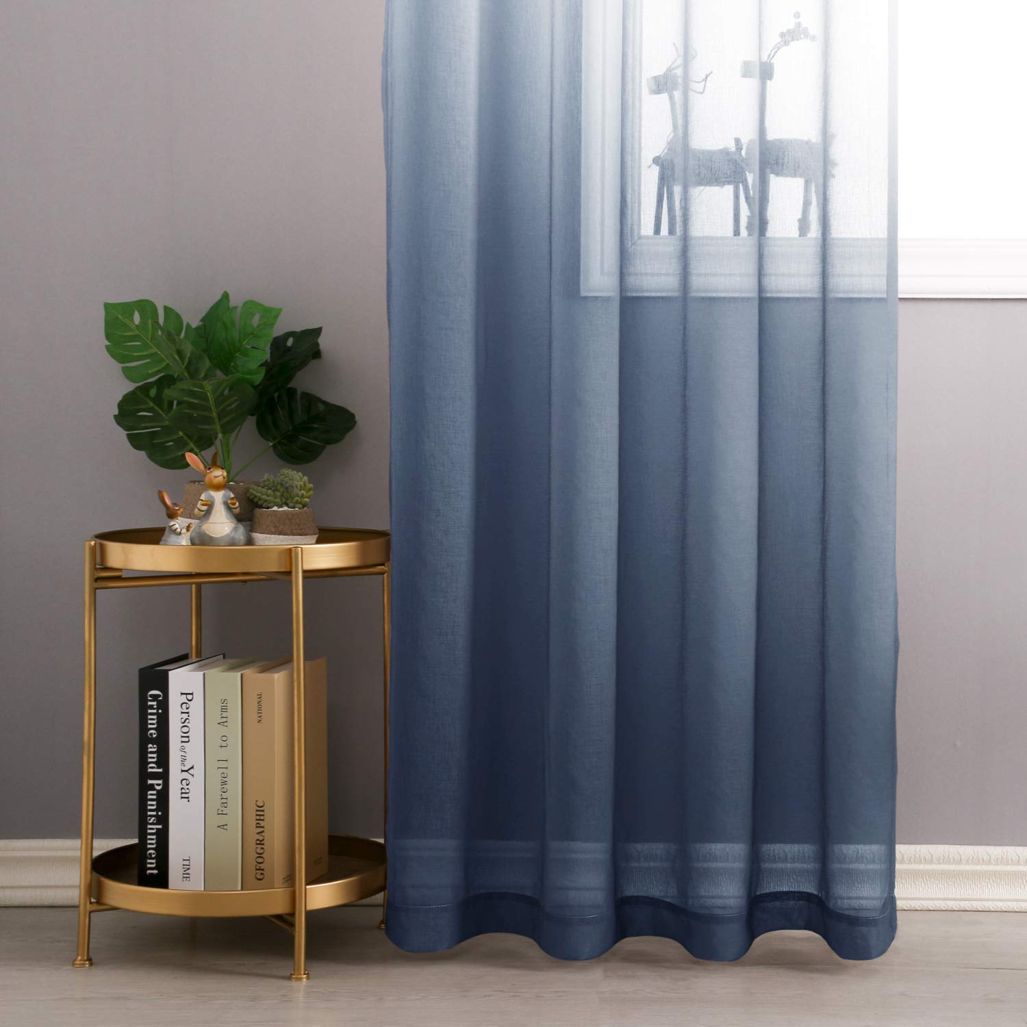 DWCN Faux Linen Ombre Sheer Curtains - DWCN Official