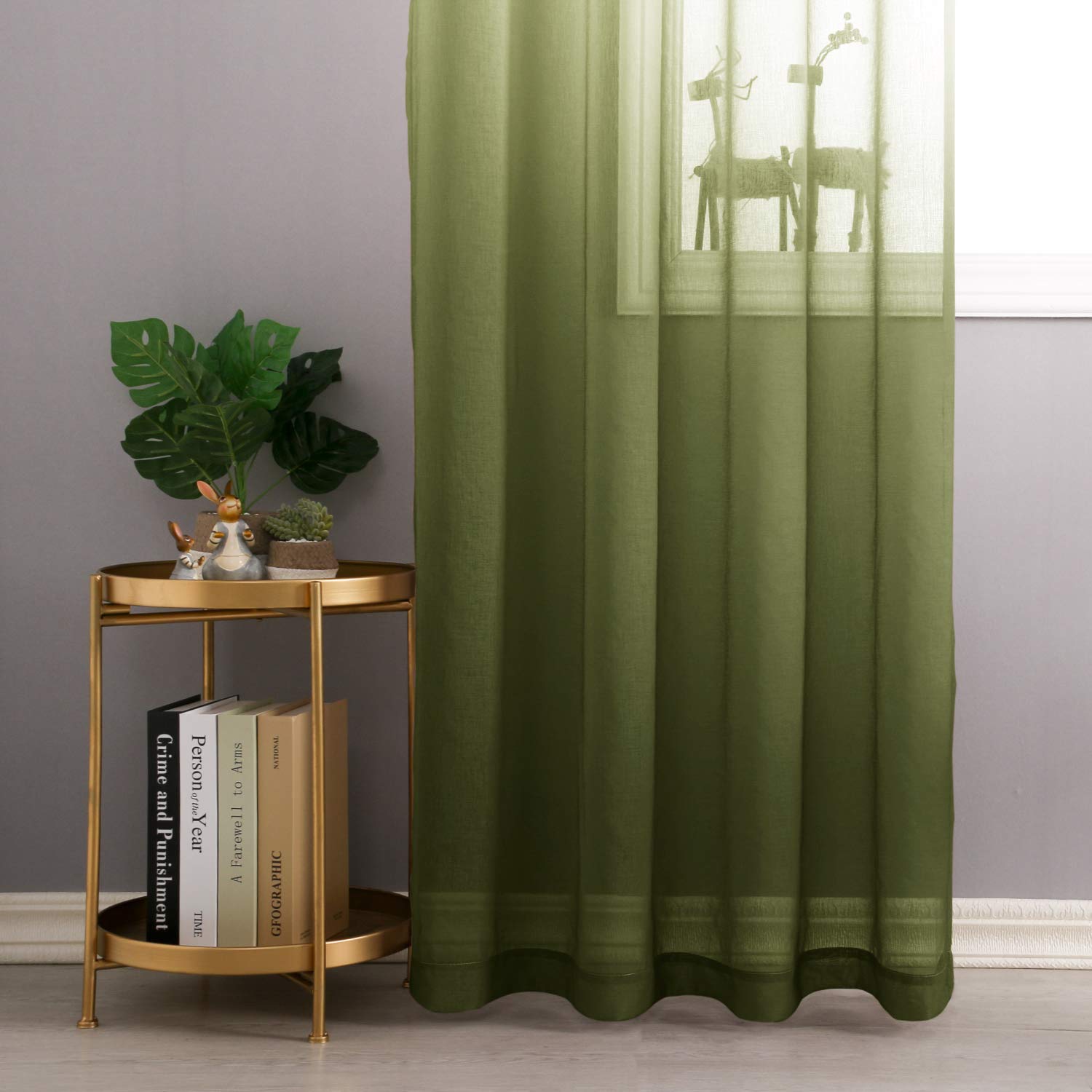DWCN Faux Linen Ombre Sheer Curtains - DWCN Official