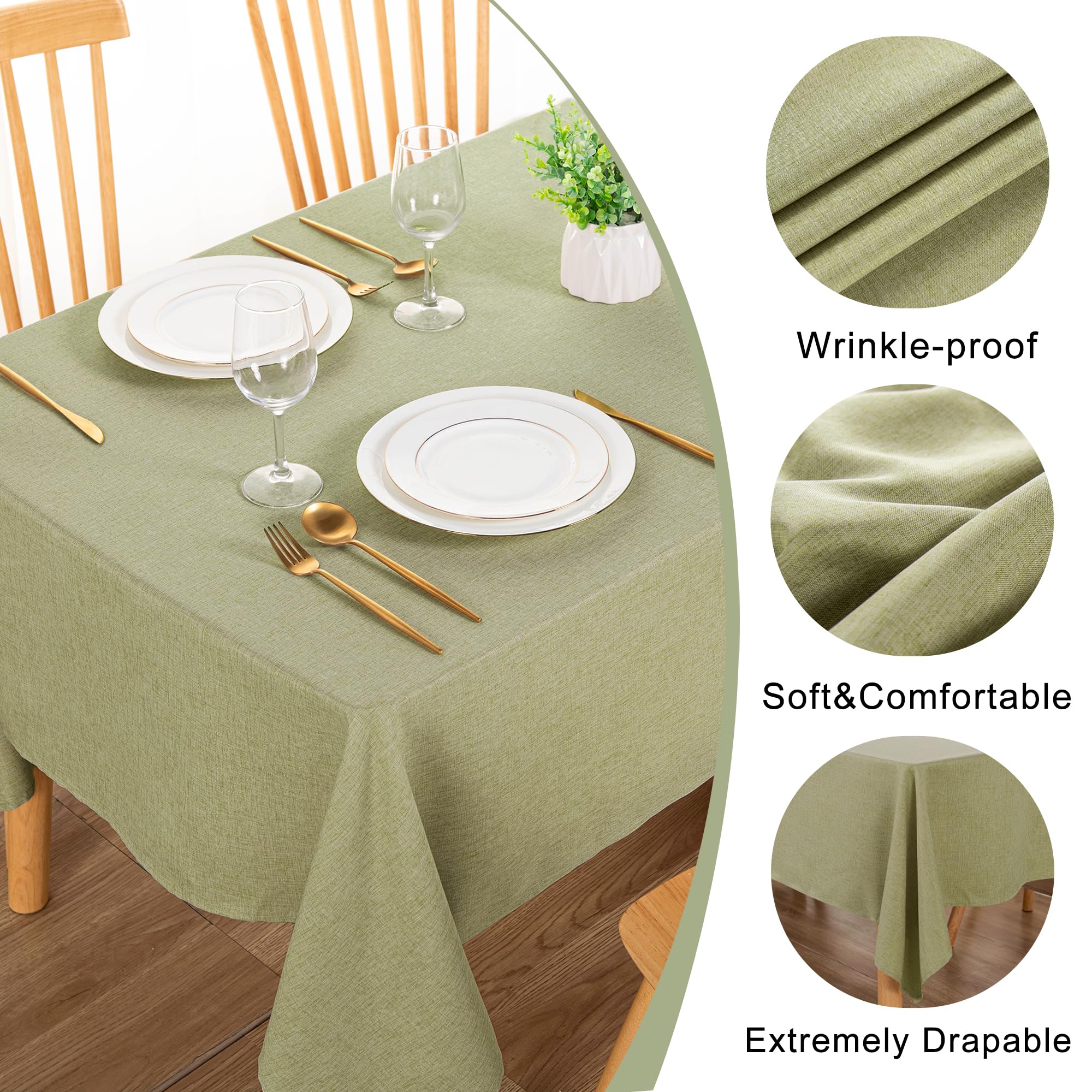 DWCN Rectangle Faux Linen Tablecloth