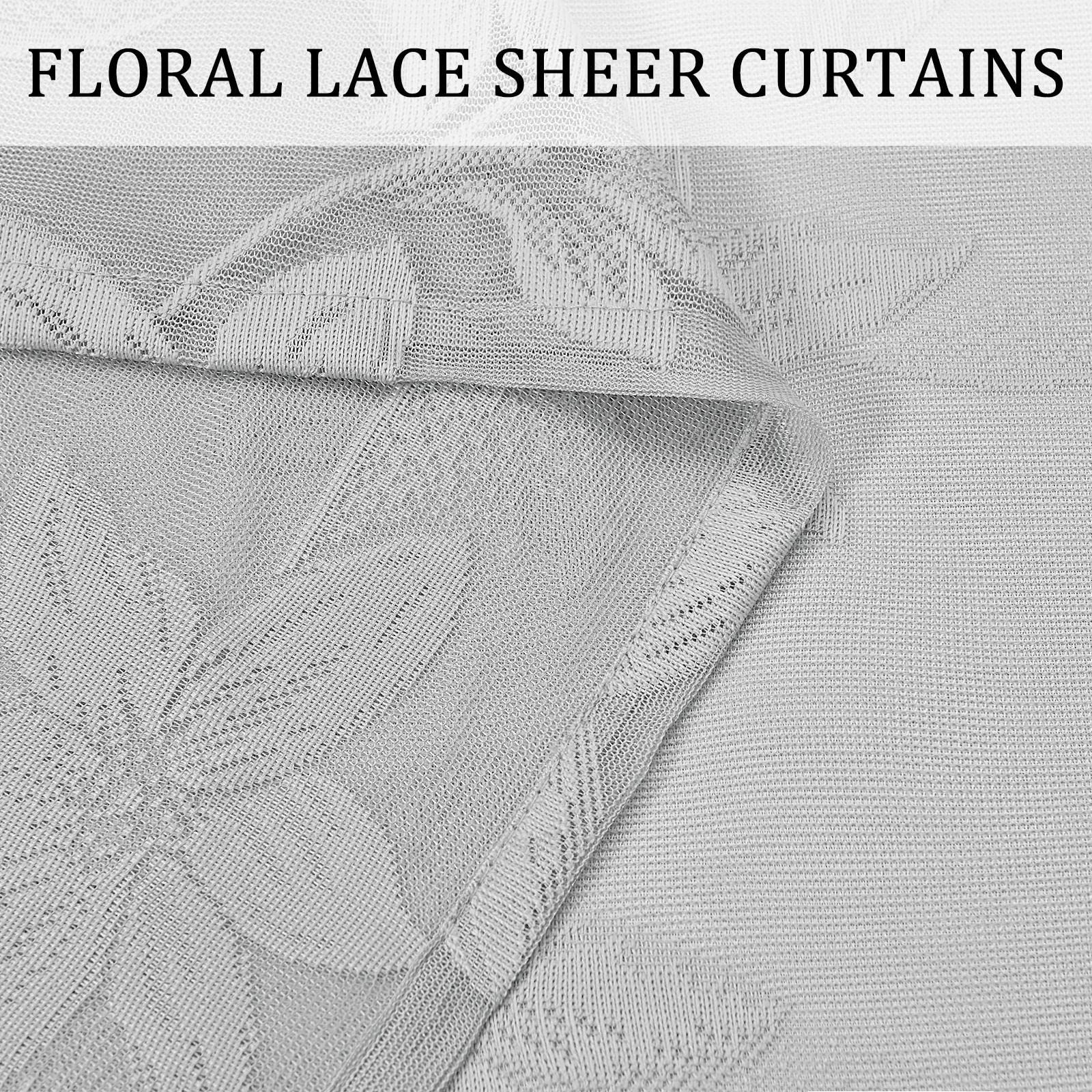 DWCN Lace Sheer Curtains, Set of 2 Panels