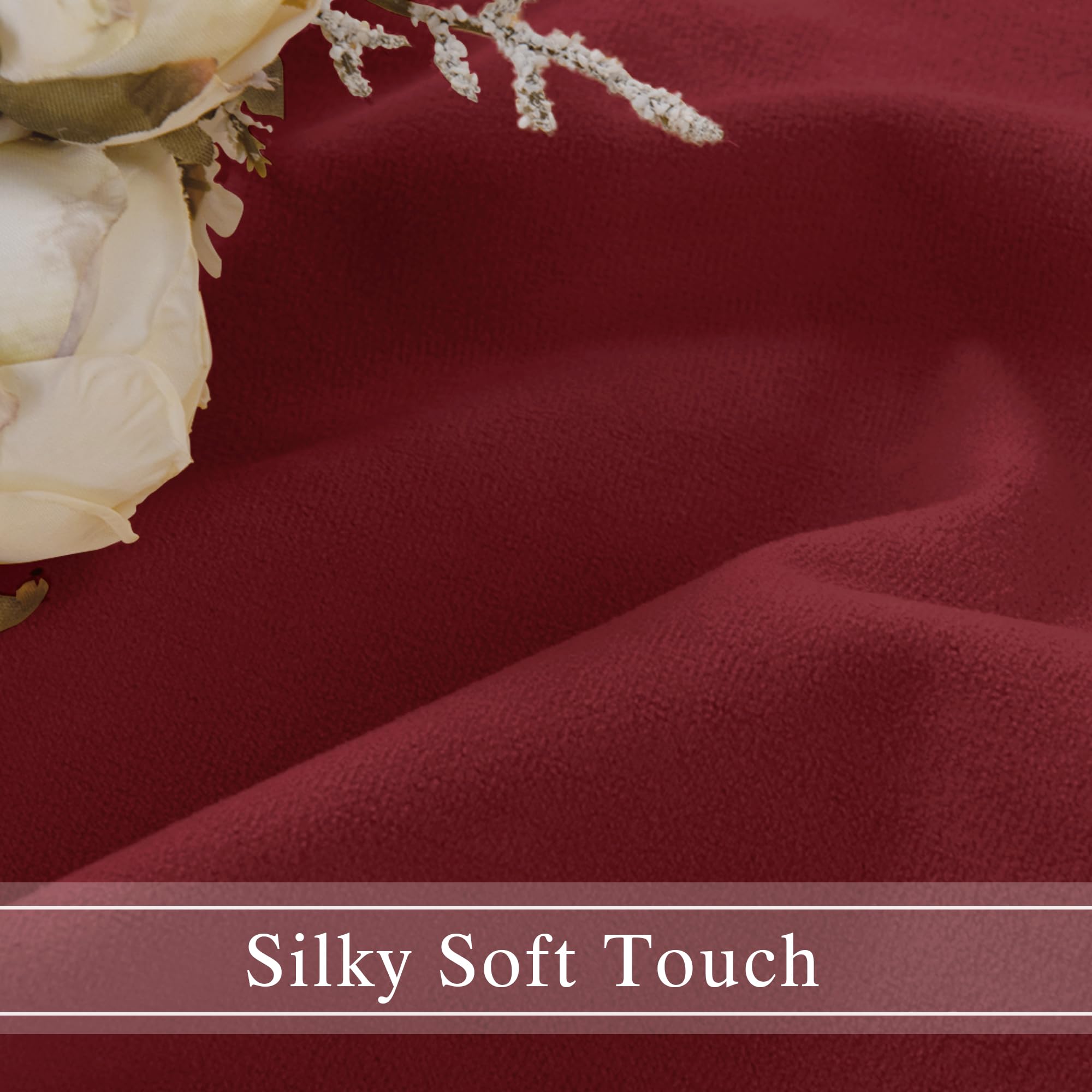 DWCN Velvet Curtains, 2 Panels - Rod Pocket and Back Tab