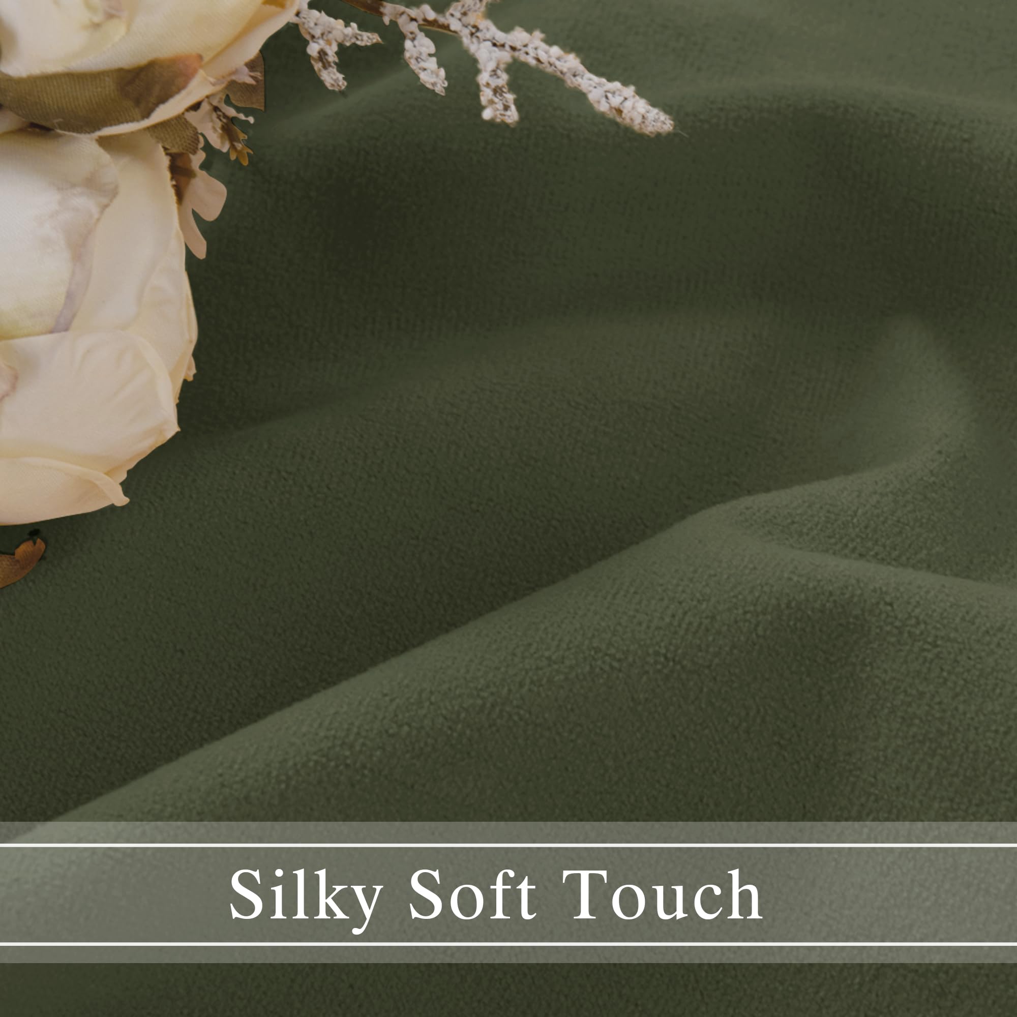 DWCN Velvet Curtains, 2 Panels - Rod Pocket and Back Tab