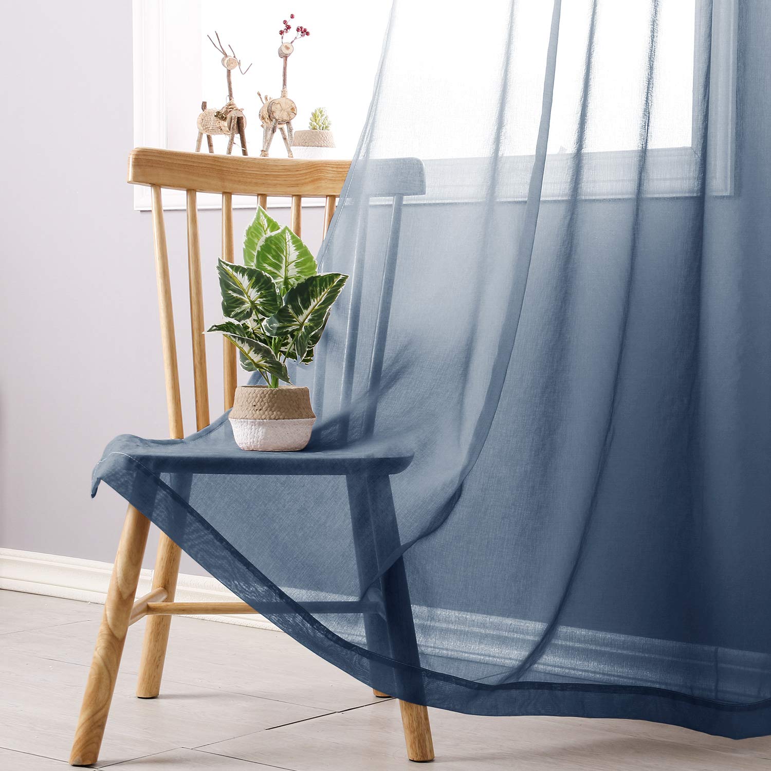 DWCN Faux Linen Ombre Sheer Curtains - DWCN Official
