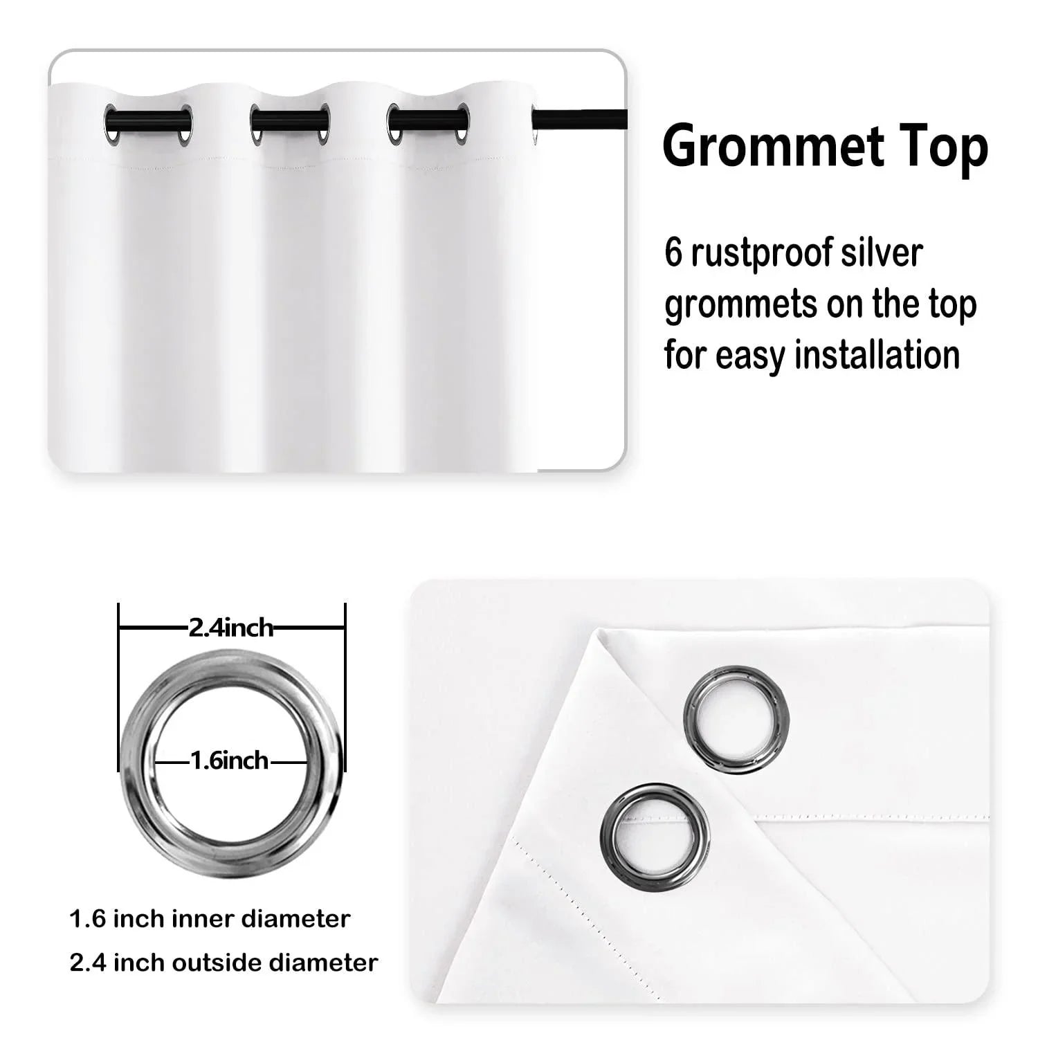 DWCN Grommet Blackout Curtains with Tiebacks - DWCN Official