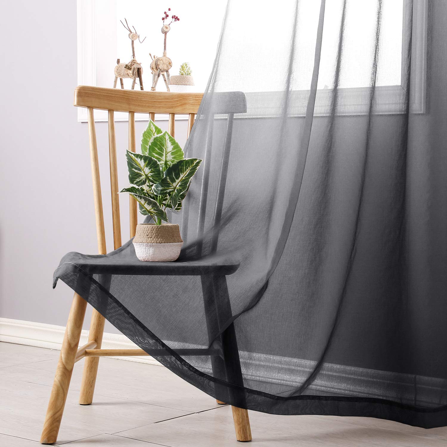 DWCN Faux Linen Ombre Sheer Curtains - DWCN Official