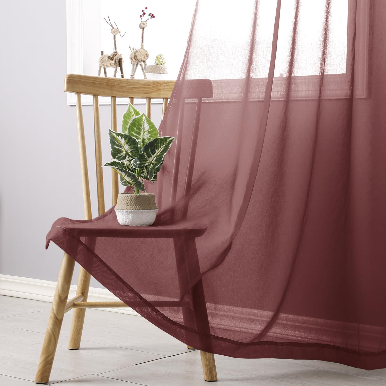 DWCN Faux Linen Ombre Sheer Curtains - DWCN Official