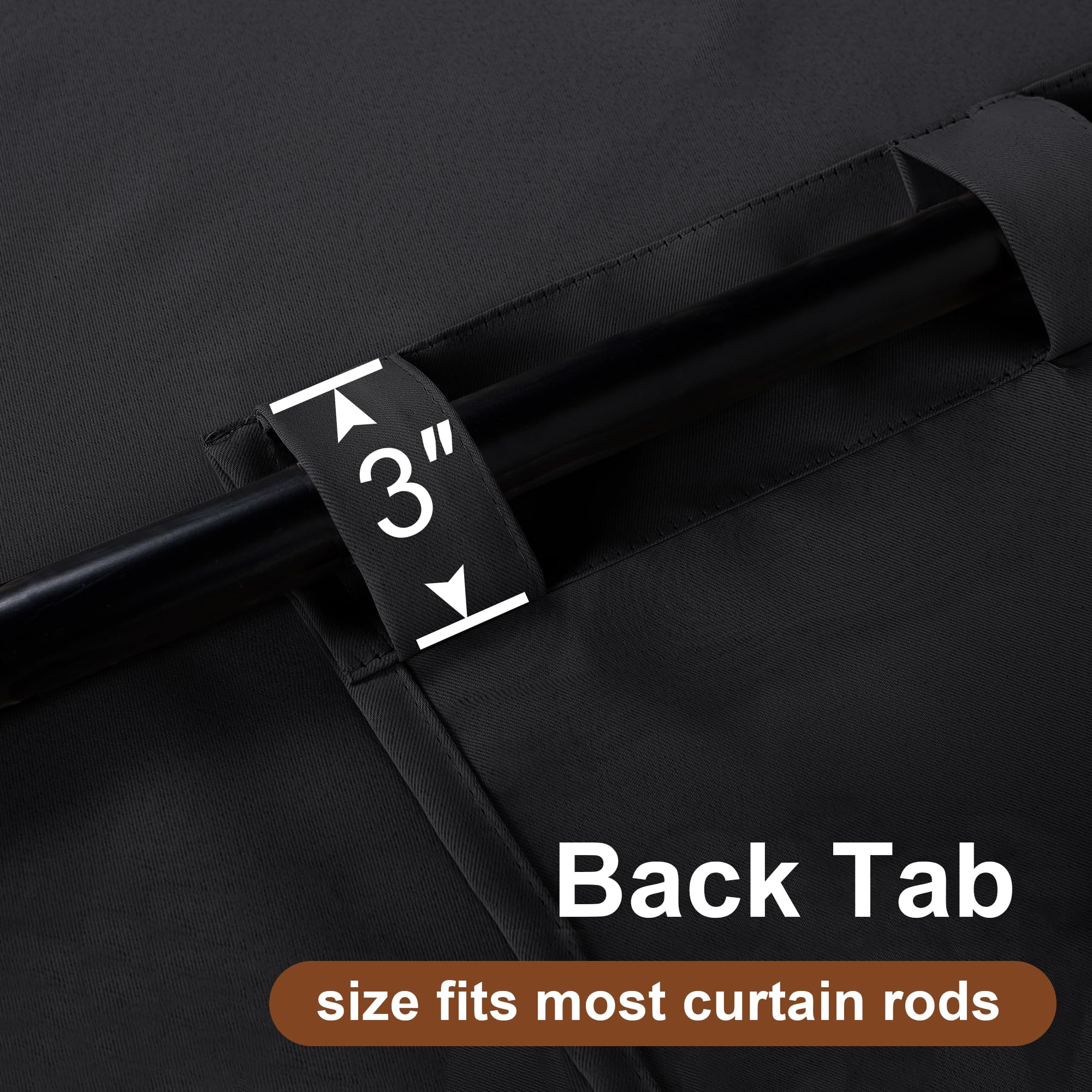 DWCN Blackout Curtains with Tiebacks, Rod Pocket/Back Tab, Set of 2 Panels
