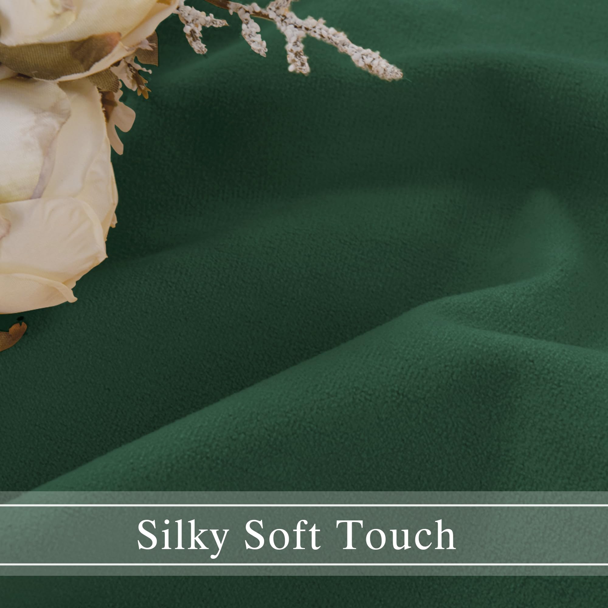 DWCN Velvet Curtains, 2 Panels - Rod Pocket and Back Tab