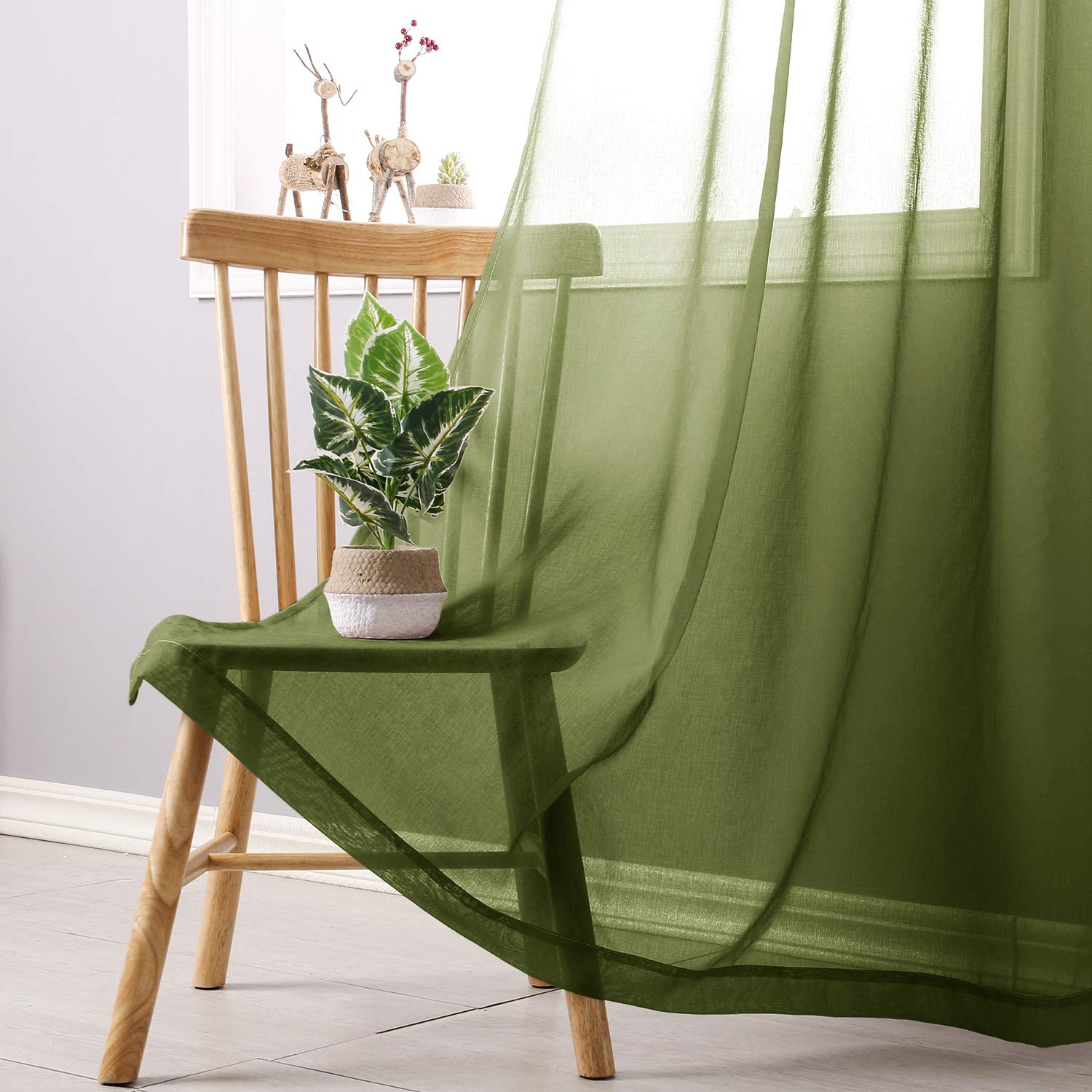 DWCN Faux Linen Ombre Sheer Curtains - DWCN Official