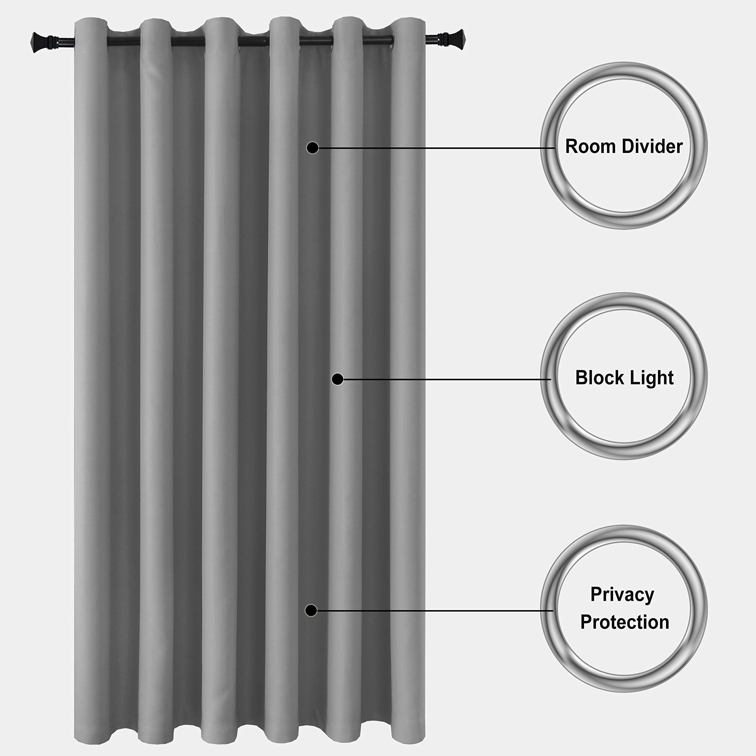 Room Divider Blackout Curtain, 1 Grommet Curtain Panel