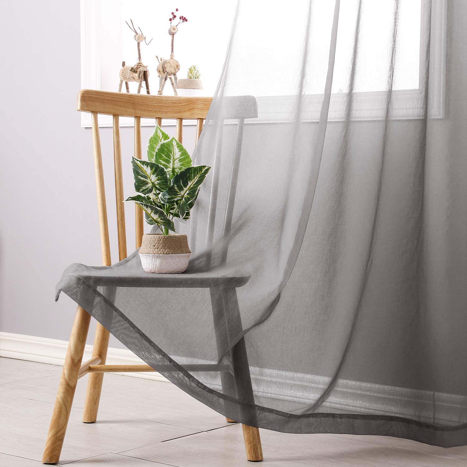 DWCN Faux Linen Ombre Sheer Curtains - DWCN Official