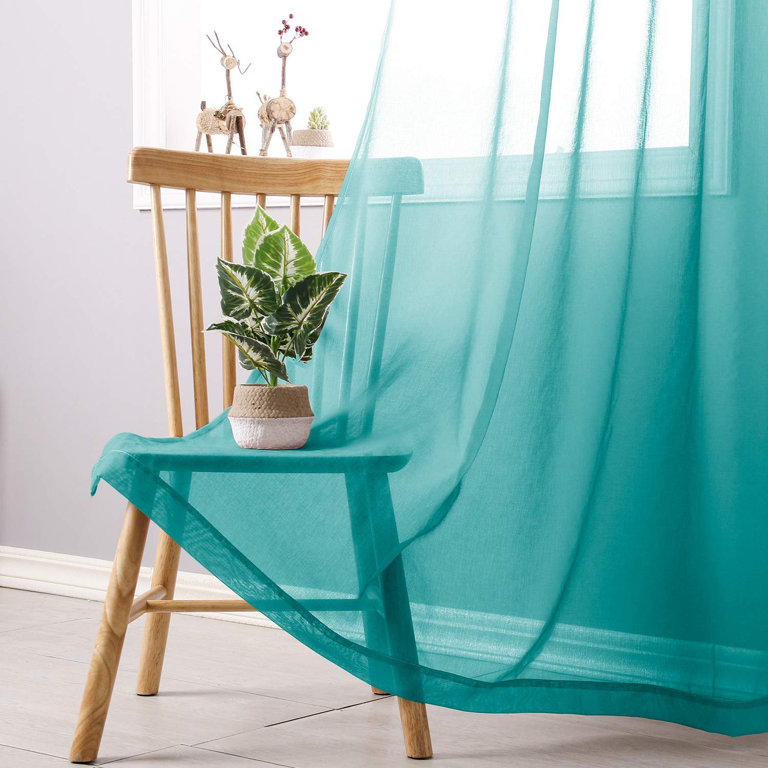 DWCN Faux Linen Ombre Sheer Curtains - DWCN Official