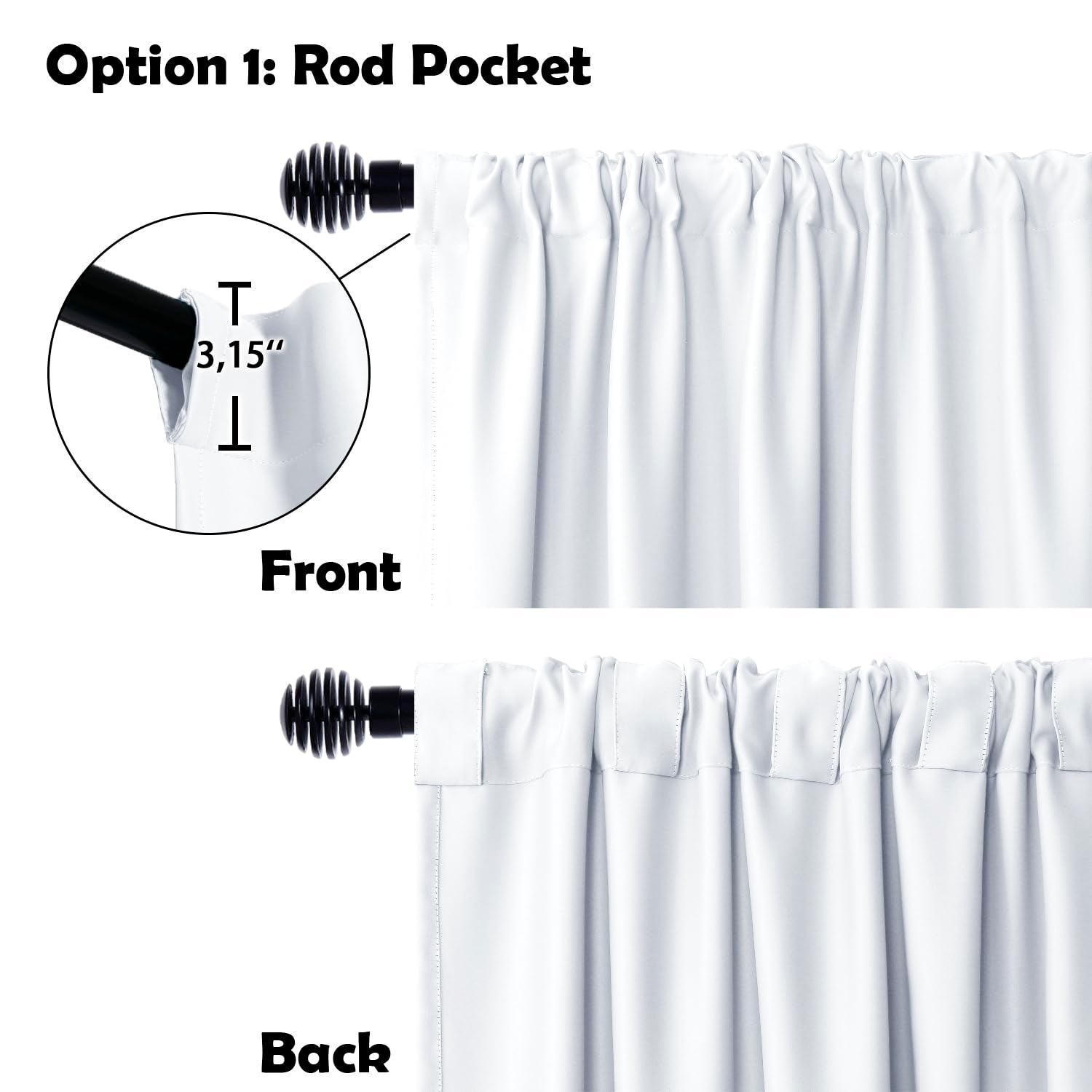 DWCN 1 Panel Wide Width Blackout Curtain, Room Divider Curtains