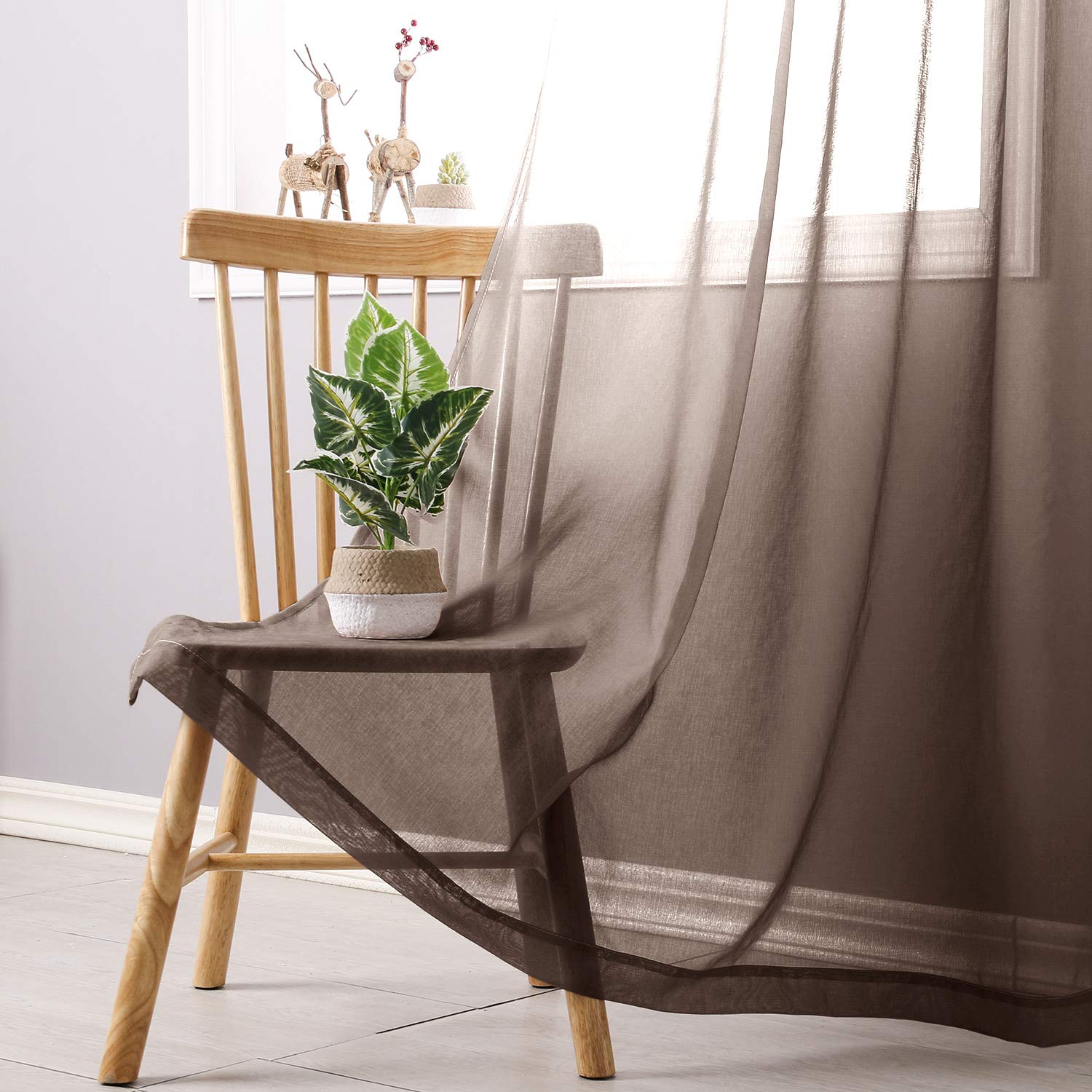 DWCN Faux Linen Ombre Sheer Curtains - DWCN Official